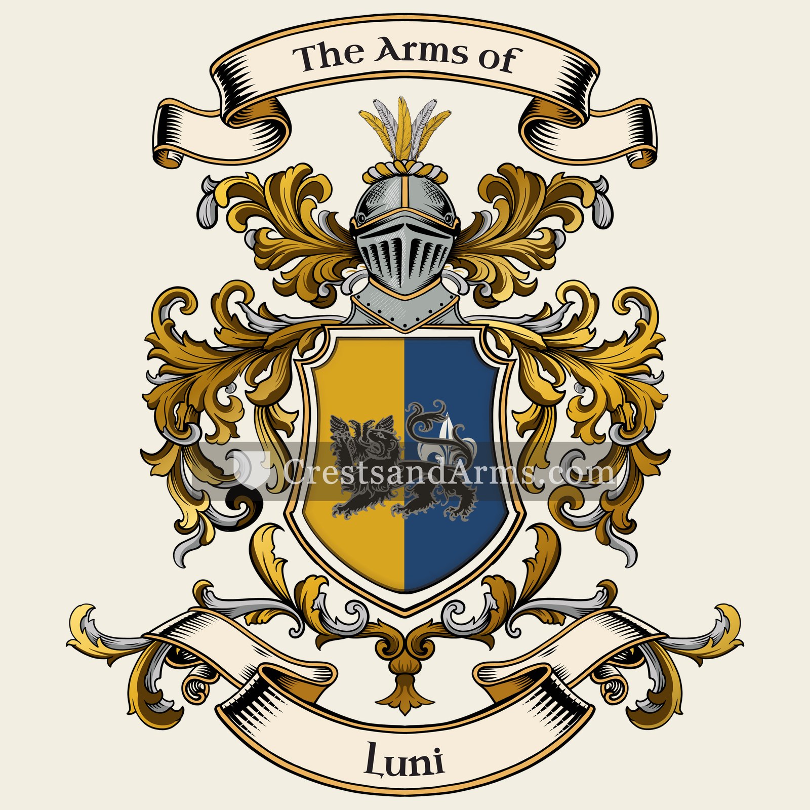 The Luni coat of arms, drawn from the recorded blazon