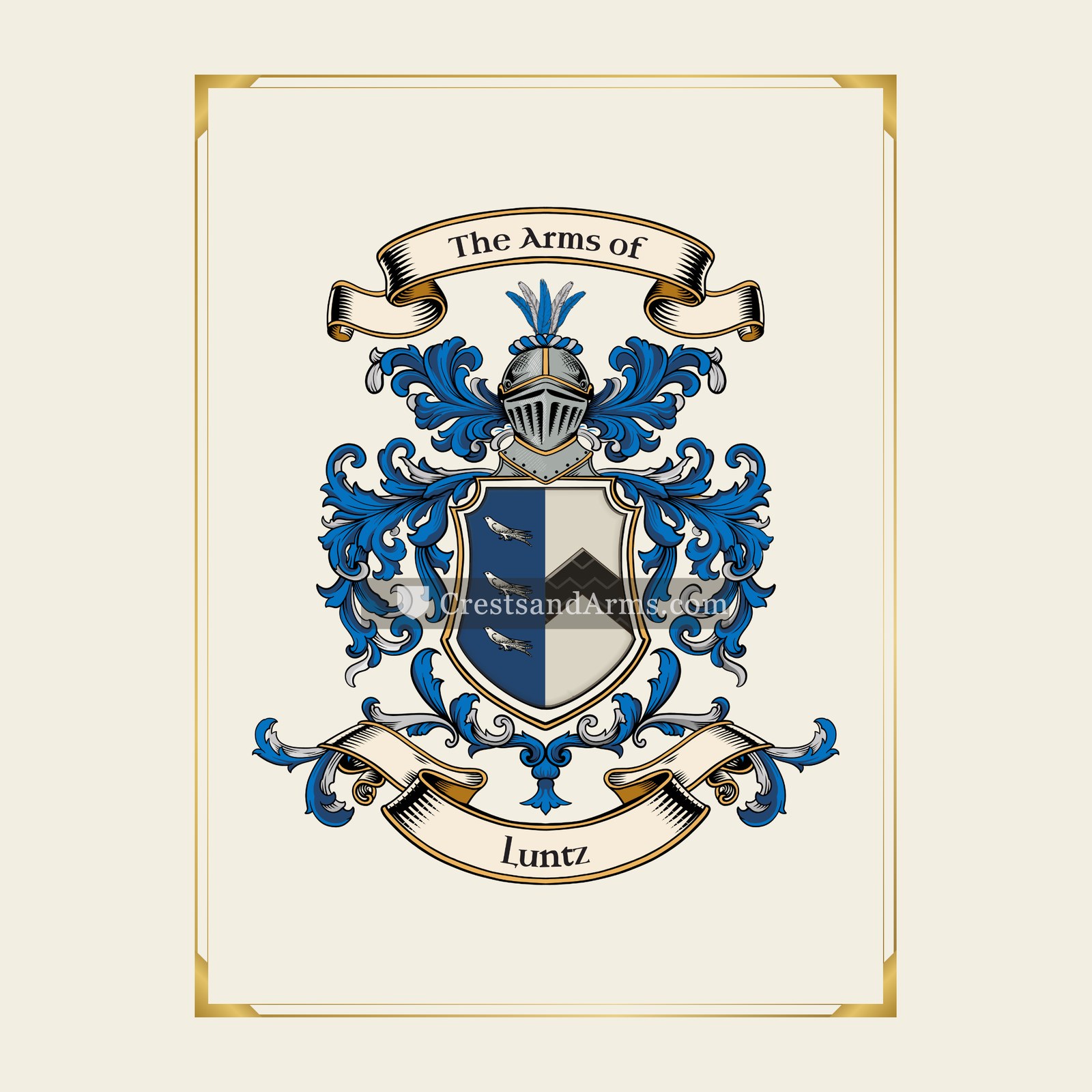 With gold border