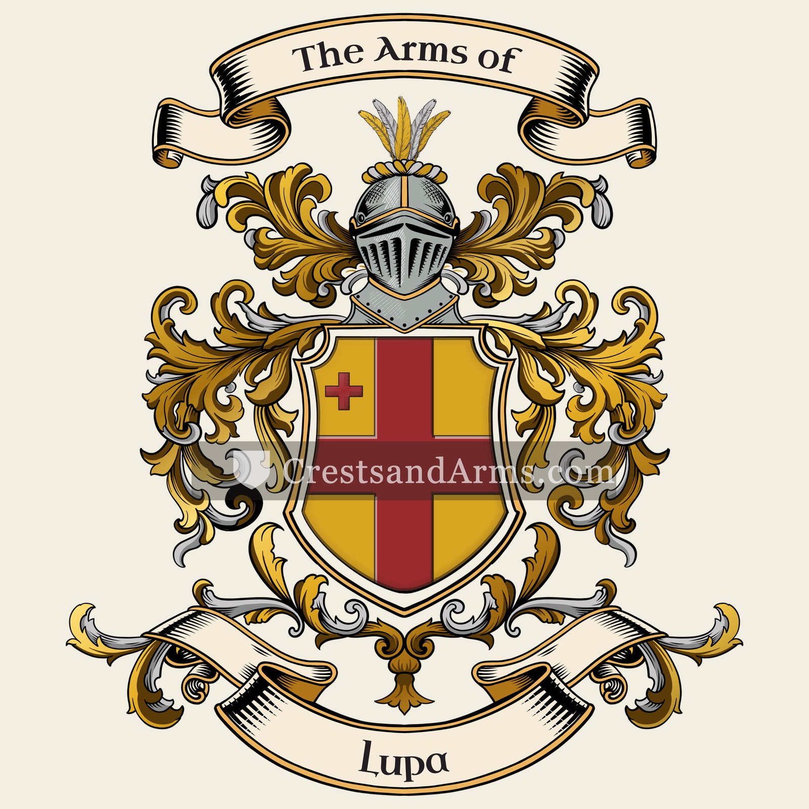 The Lupa coat of arms, drawn from the recorded blazon