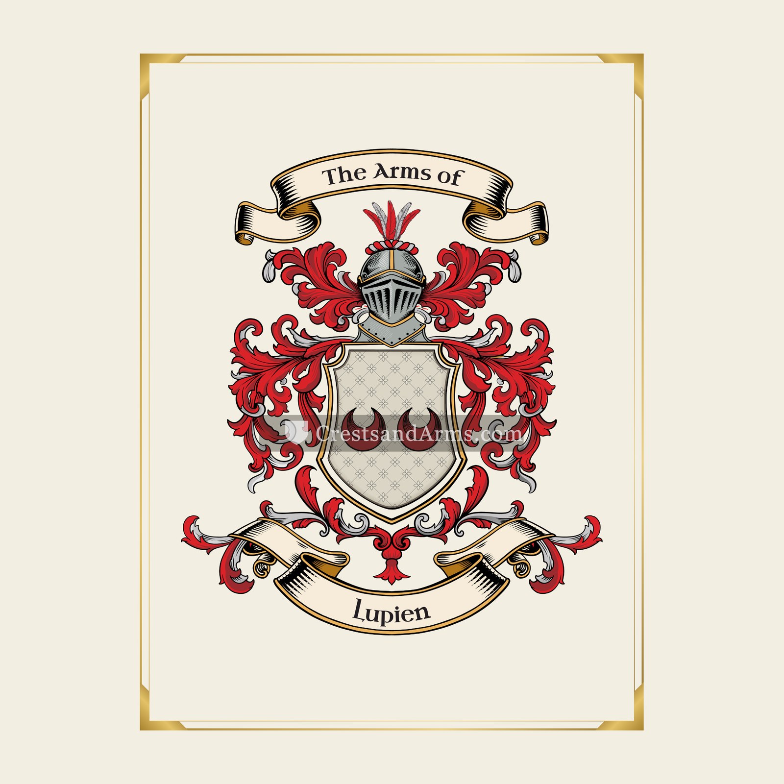 With gold border