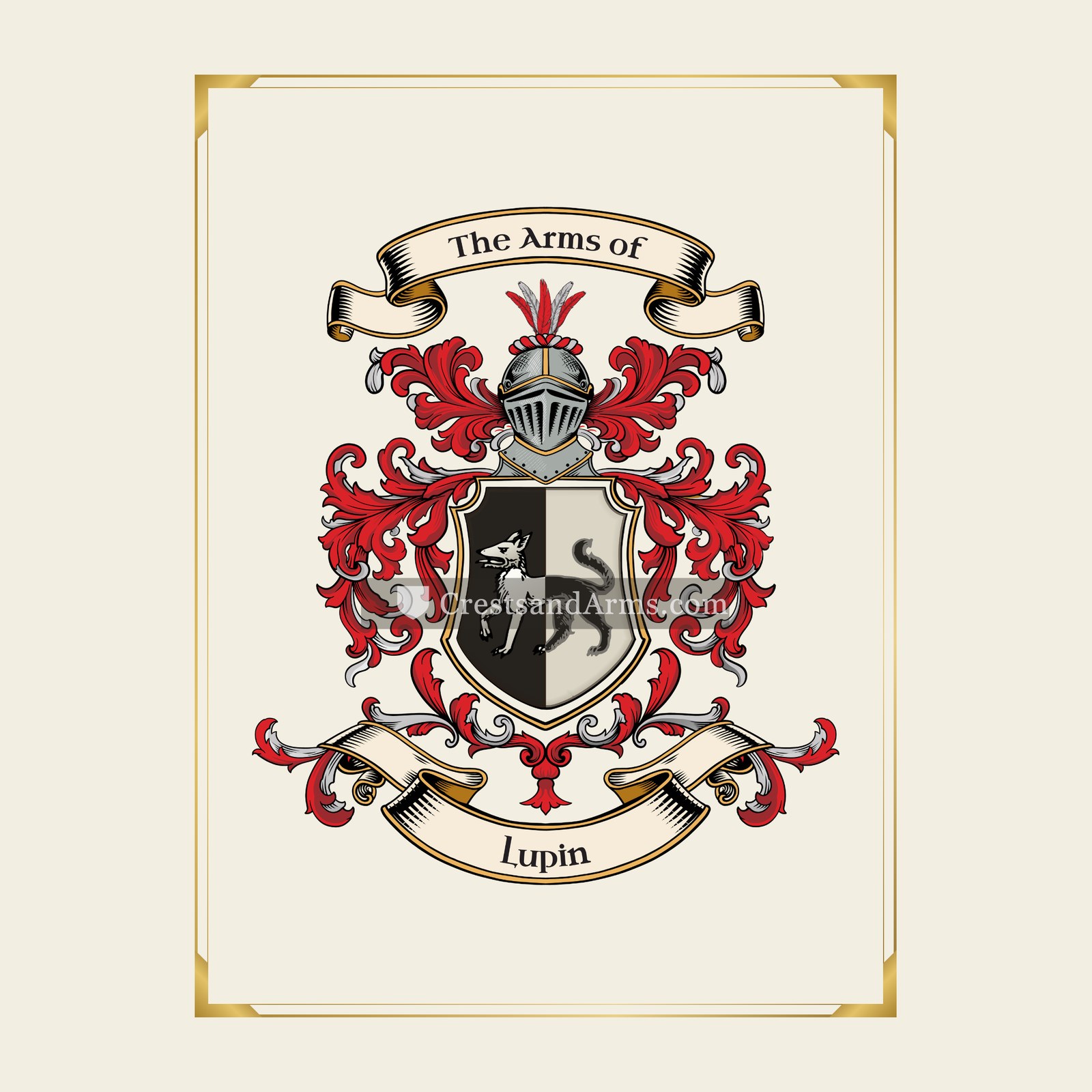 With gold border
