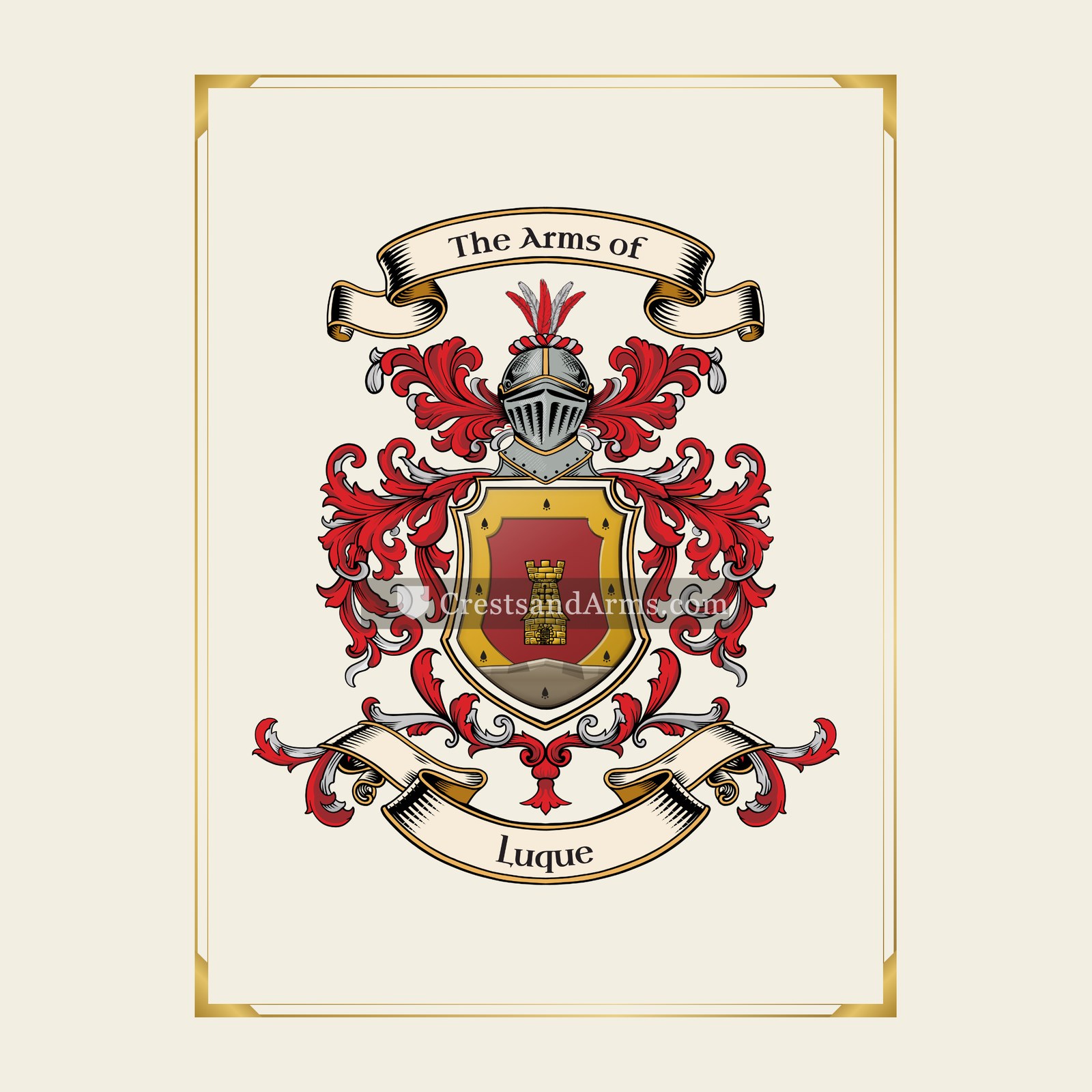 With gold border