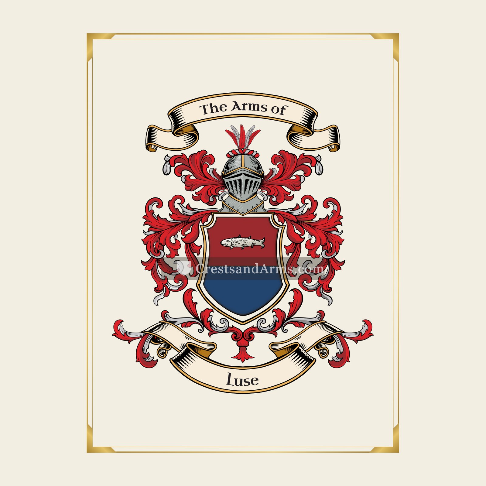 With gold border