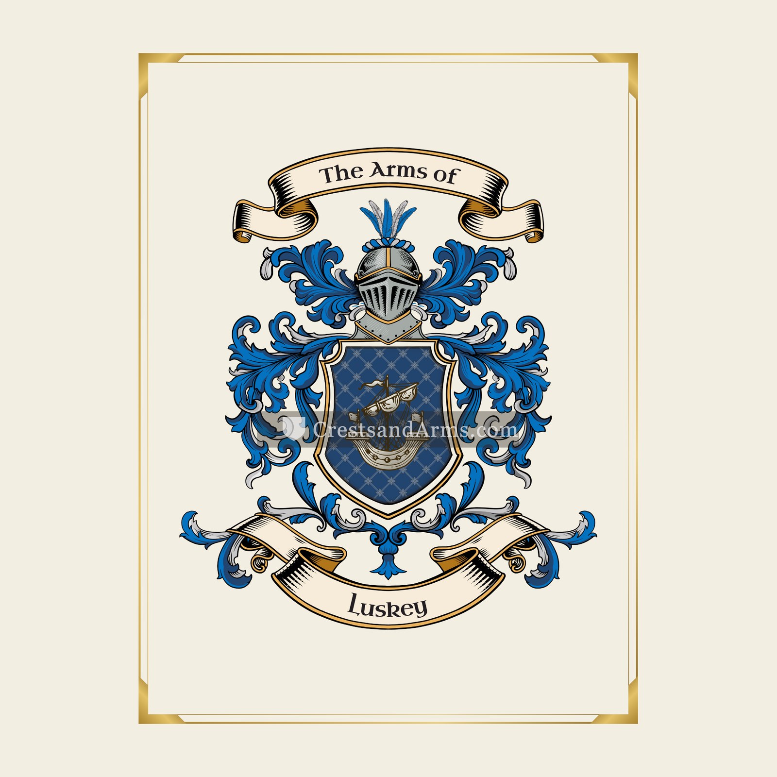 With gold border