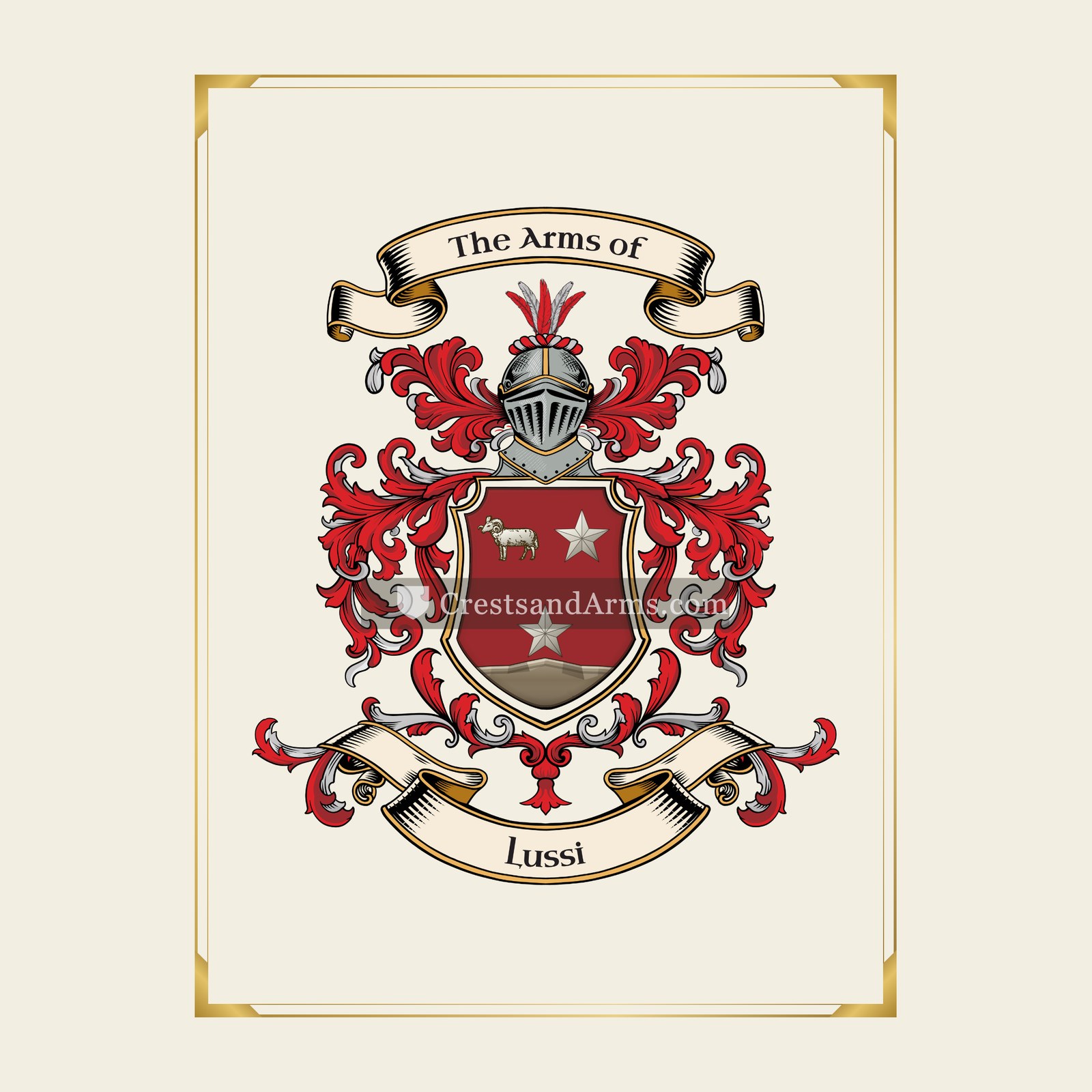 With gold border