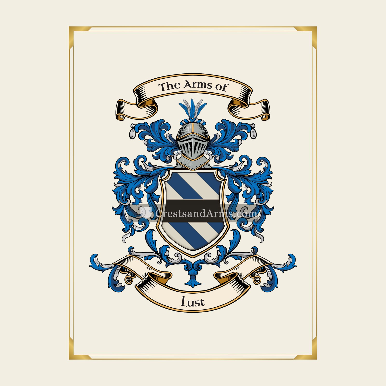 With gold border