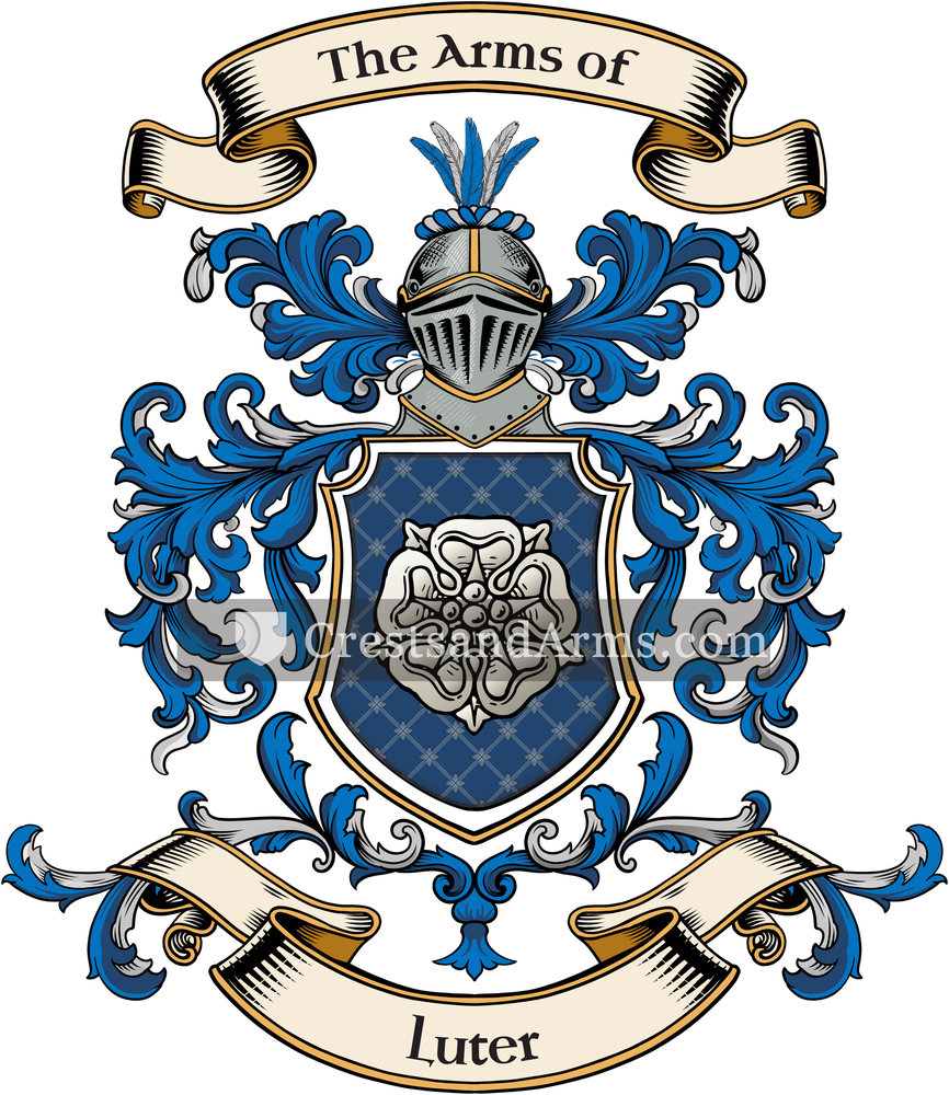 The Luter coat of arms, drawn from the recorded blazon