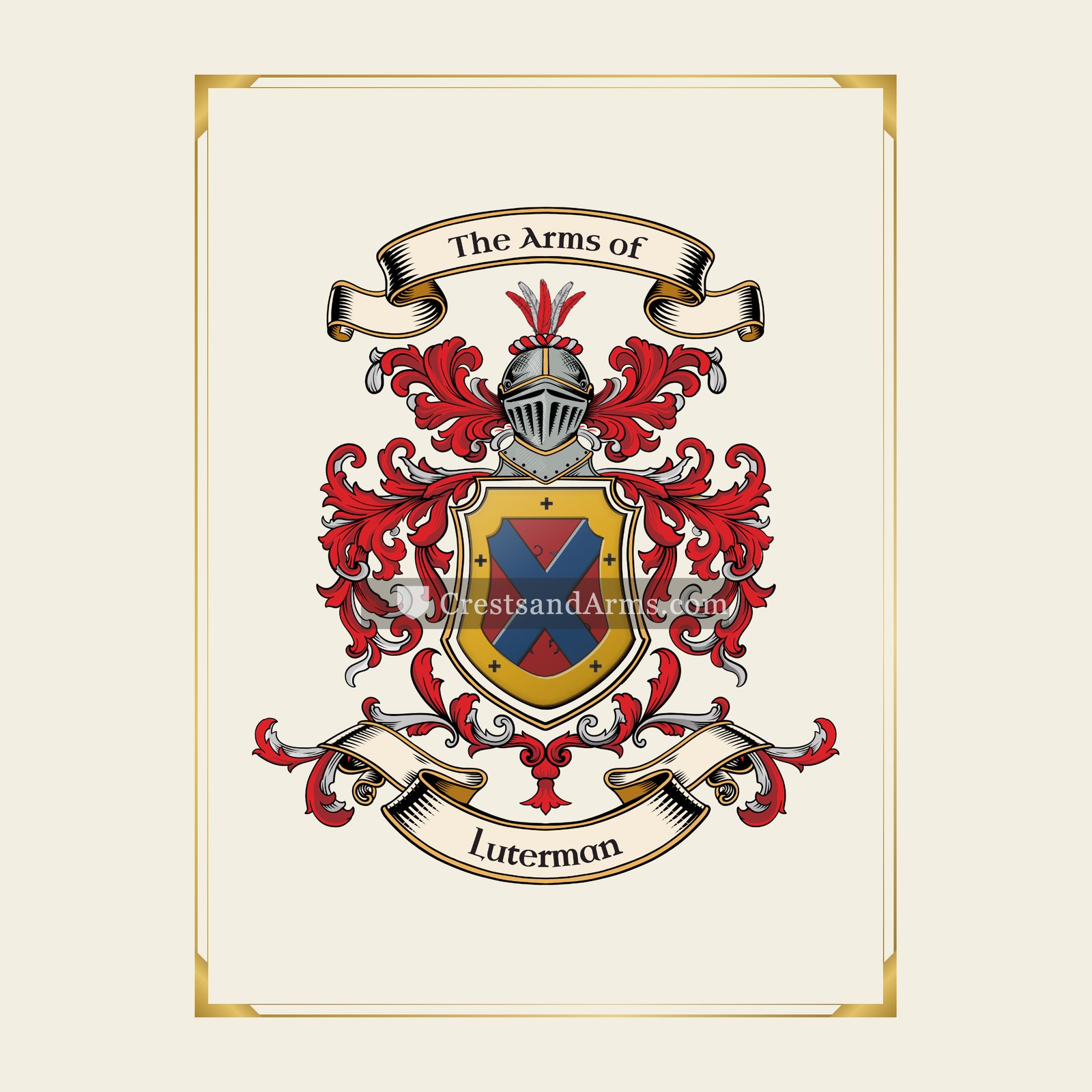 With gold border