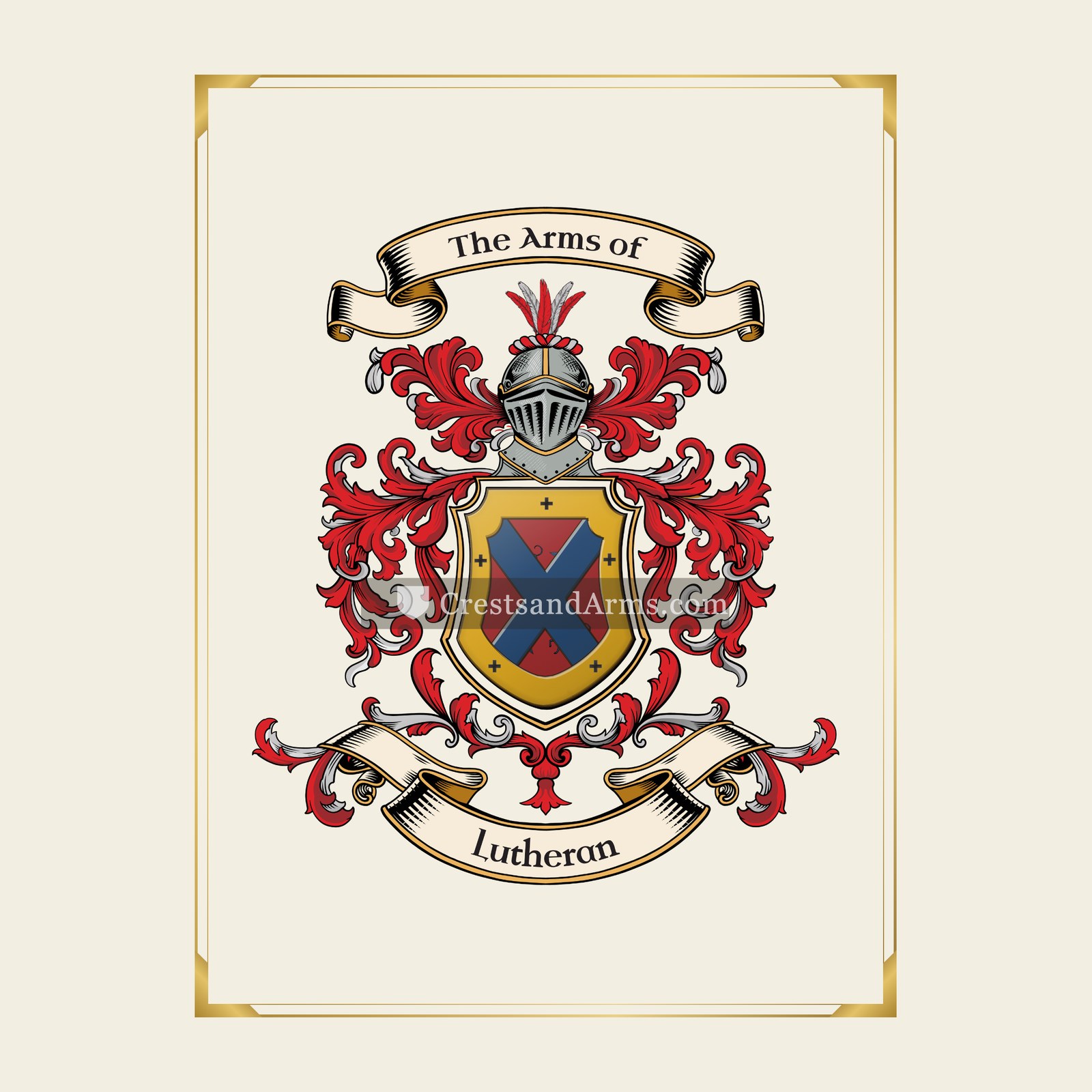 With gold border