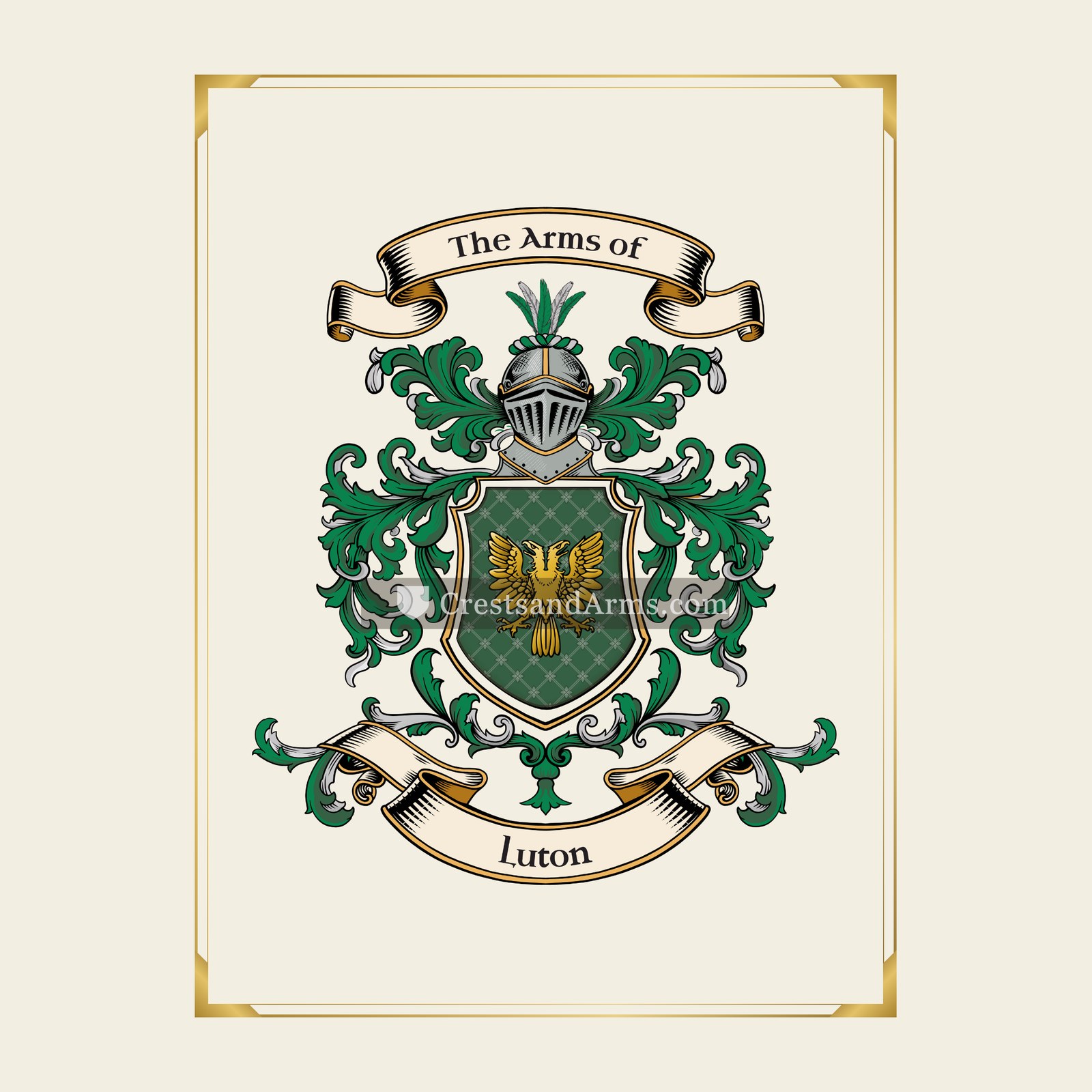 With gold border