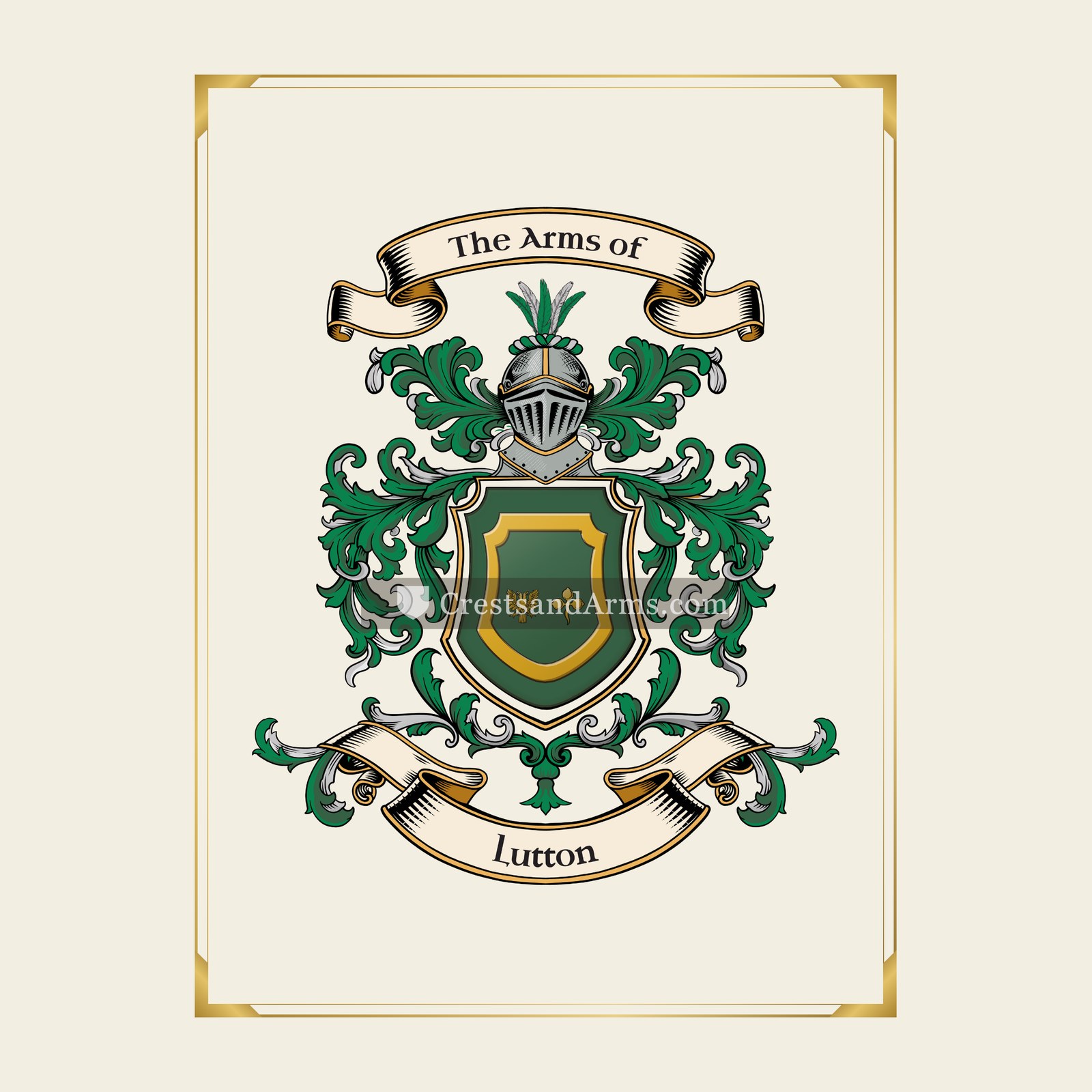 With gold border