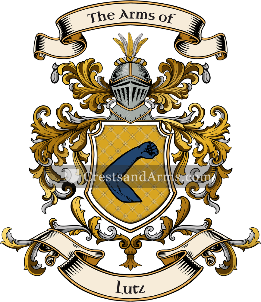 The Lutz coat of arms, drawn from the recorded blazon
