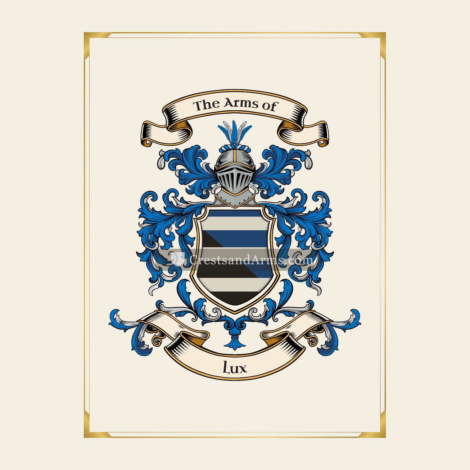 With gold border