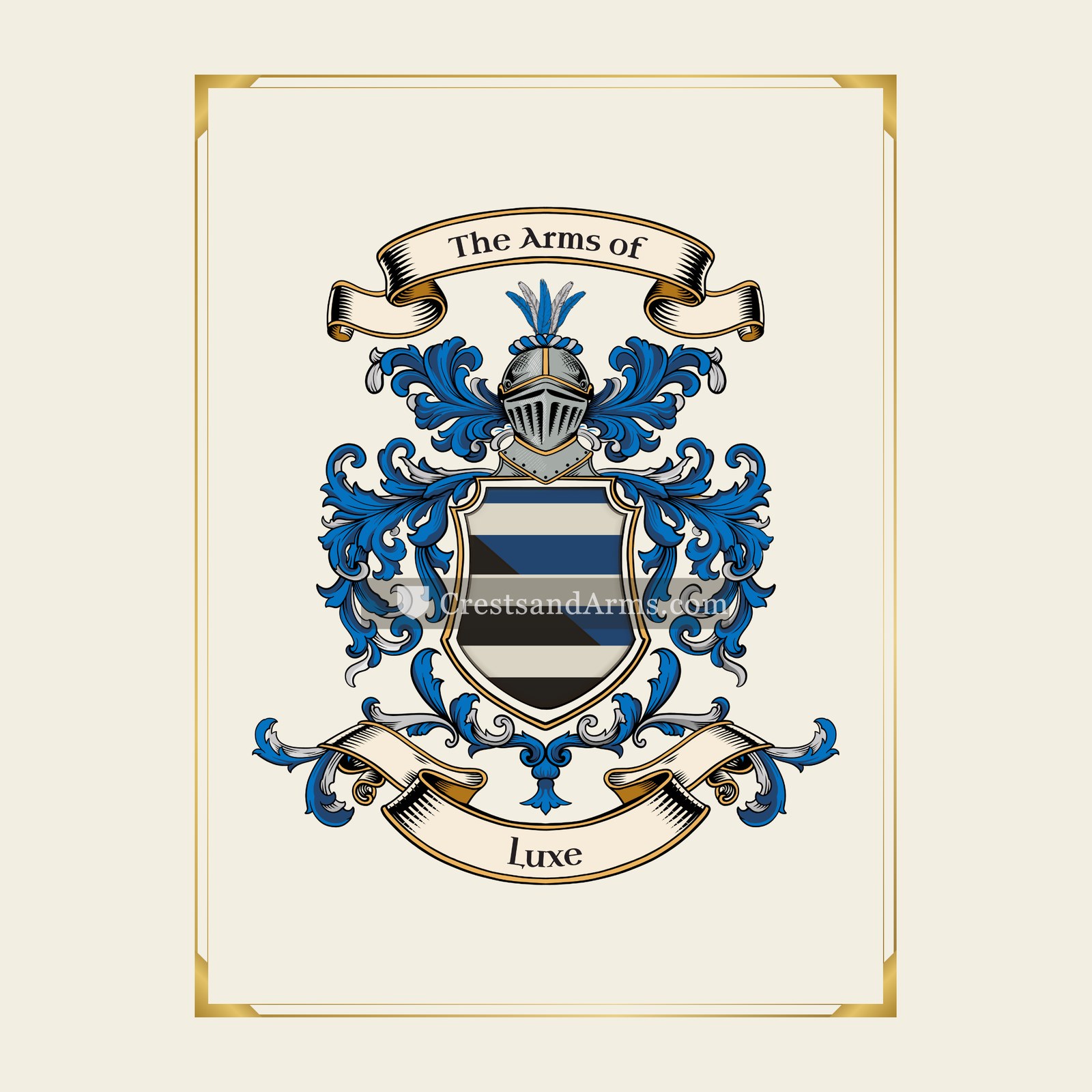With gold border