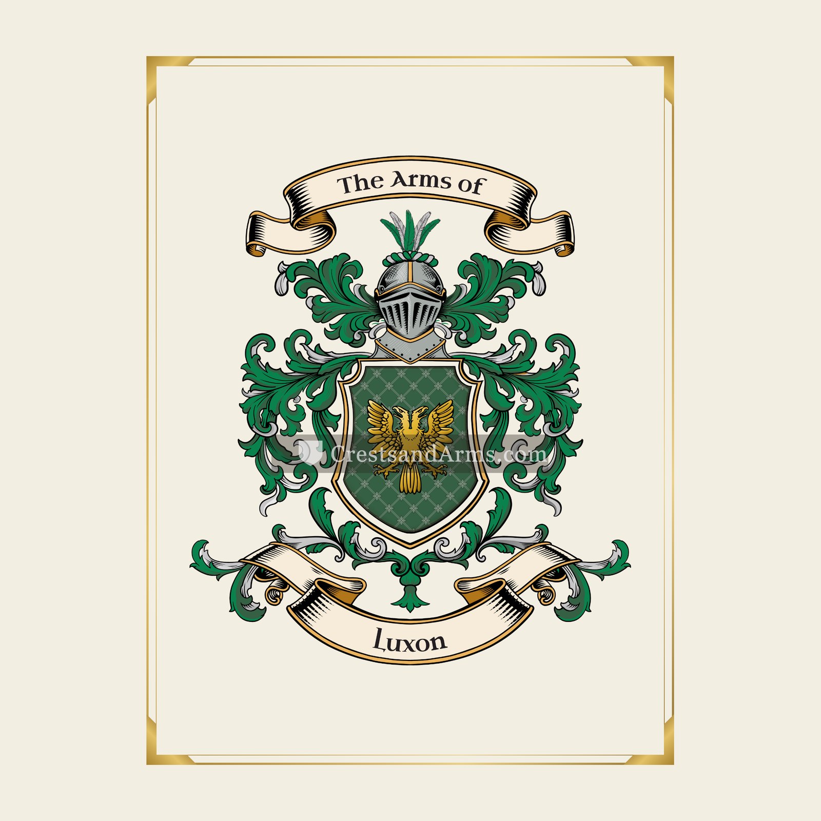 With gold border