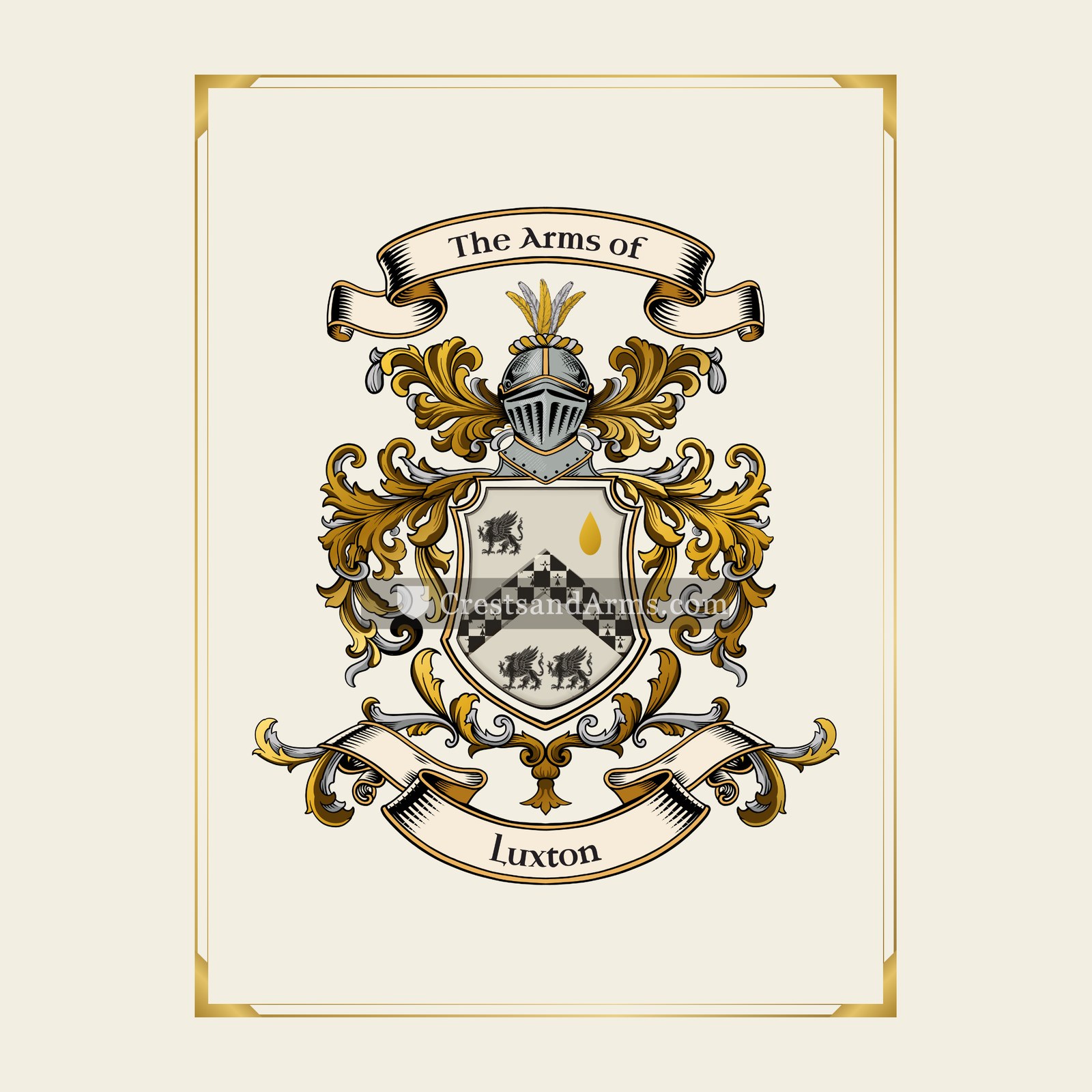 With gold border