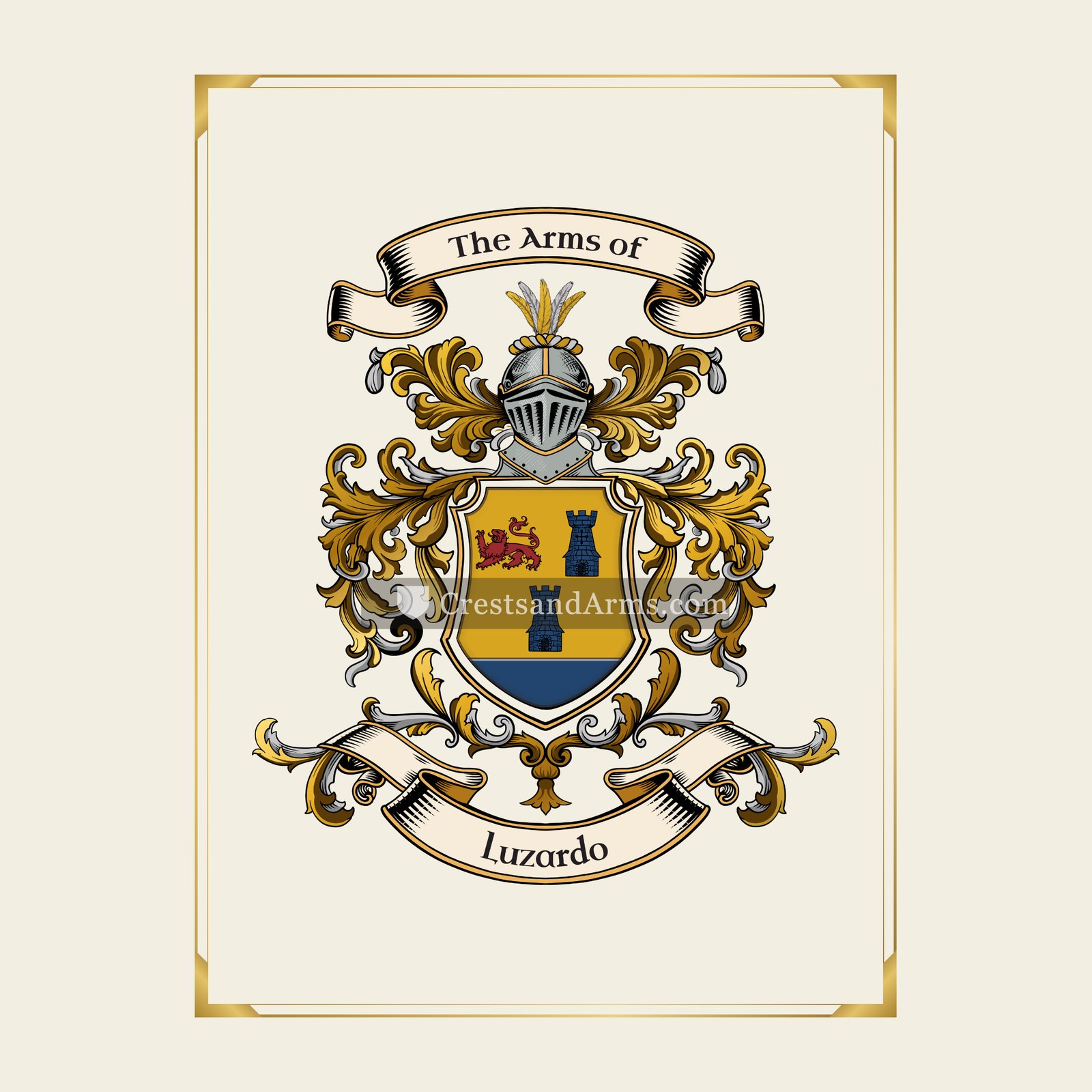 With gold border