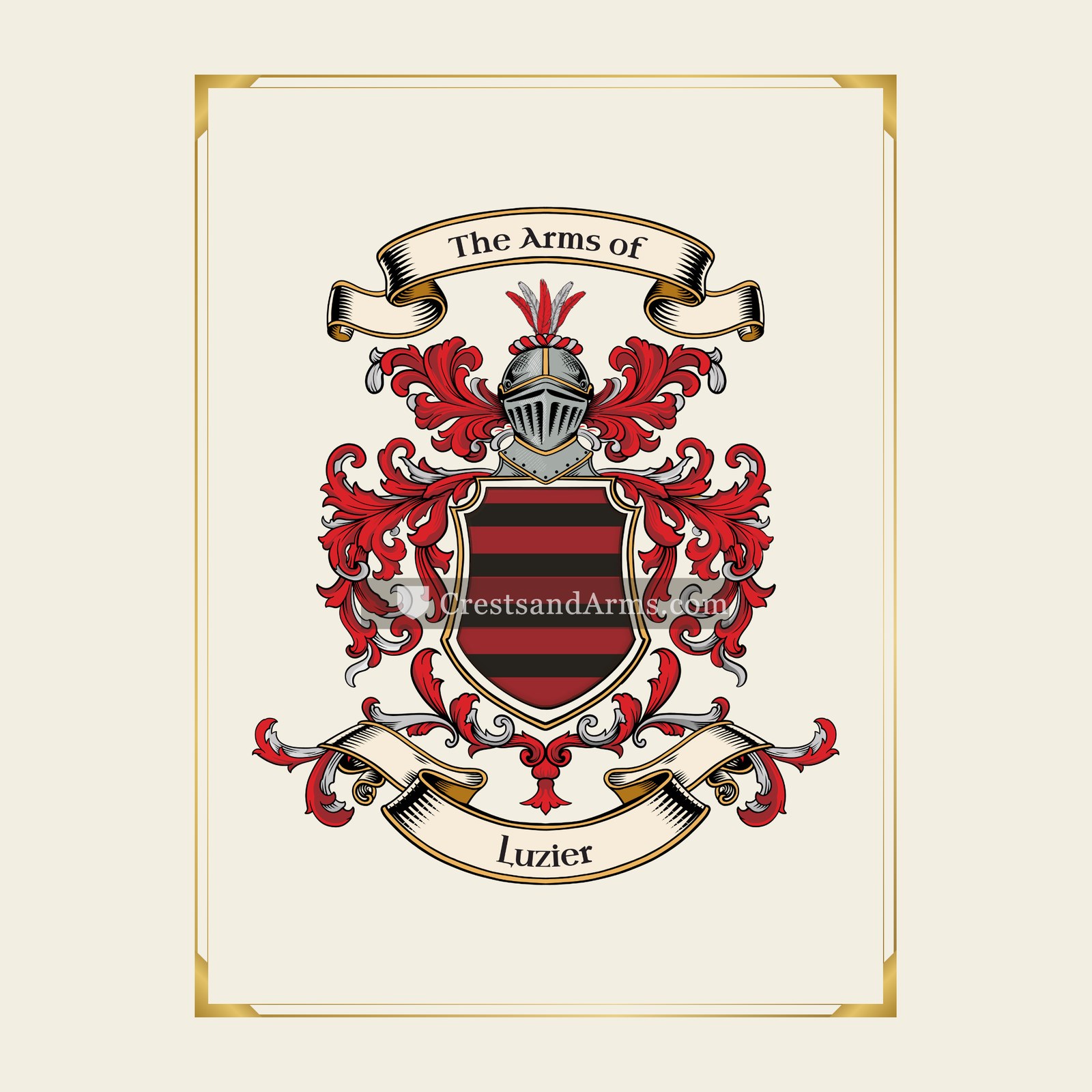 With gold border