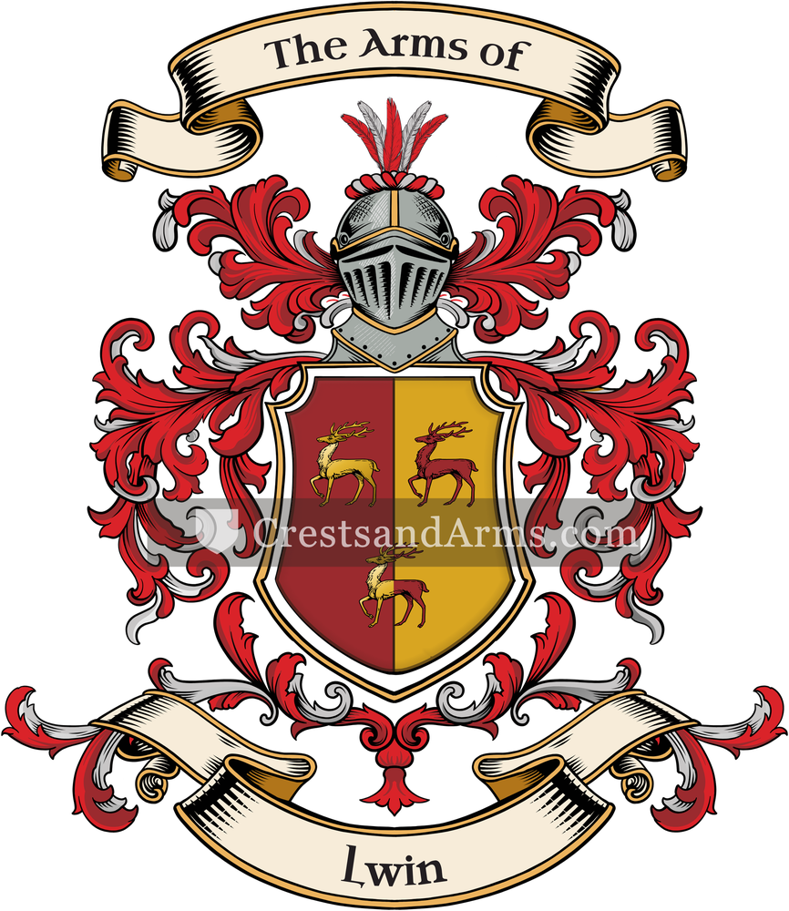 The Lwin coat of arms, drawn from the recorded blazon