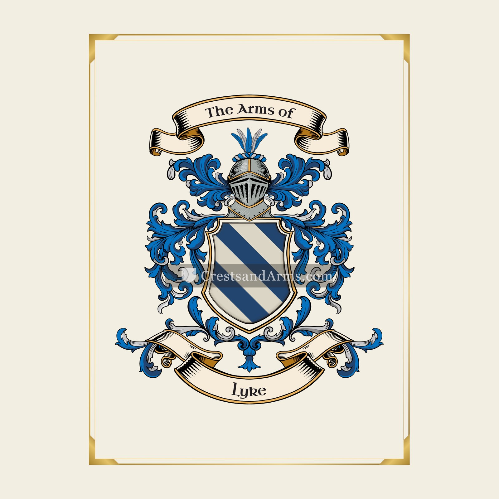 With gold border