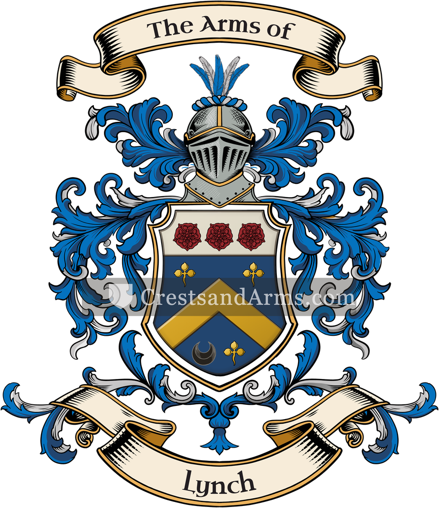The Lynch coat of arms, drawn from the recorded blazon