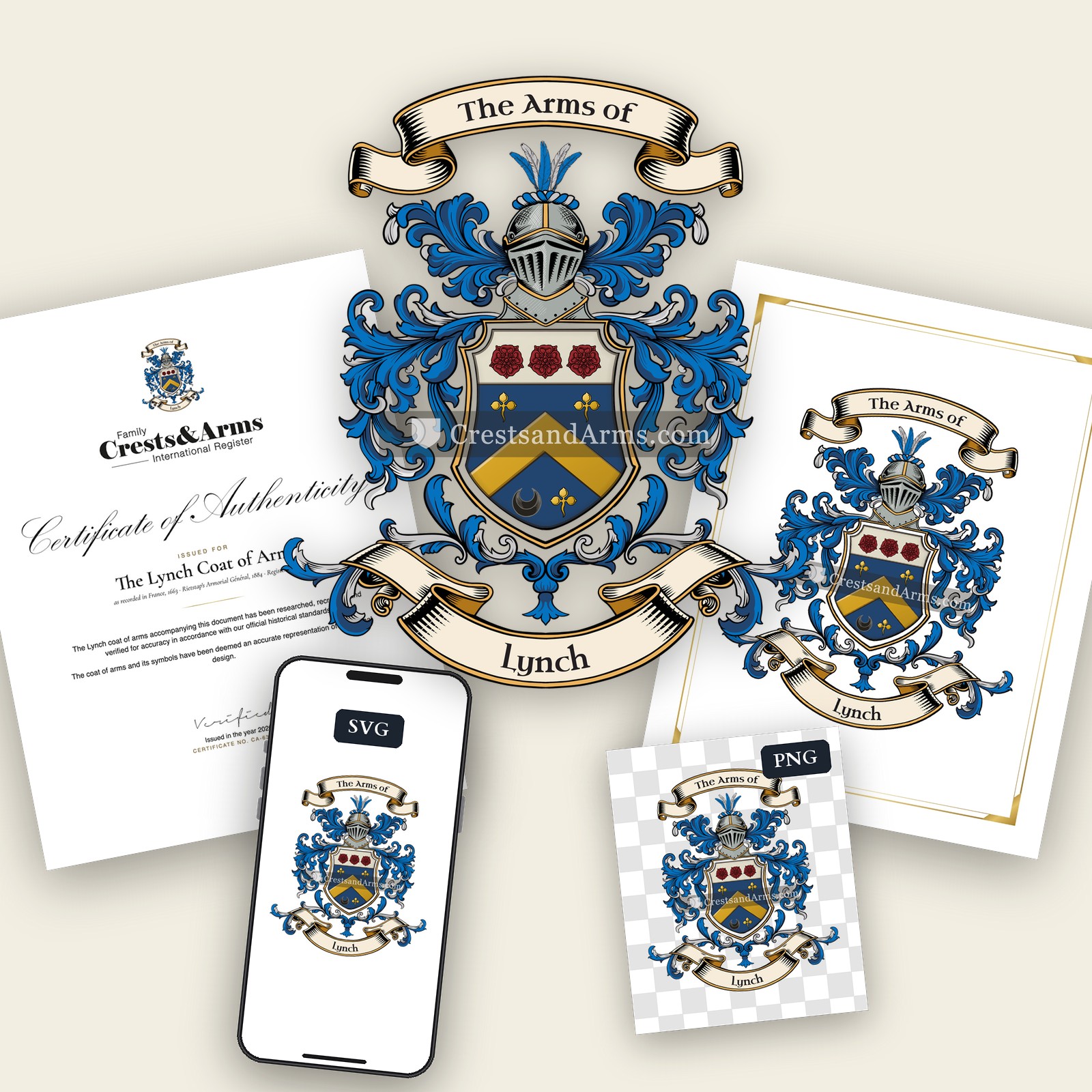 The Lynch arms on the coat of arms — digital pack