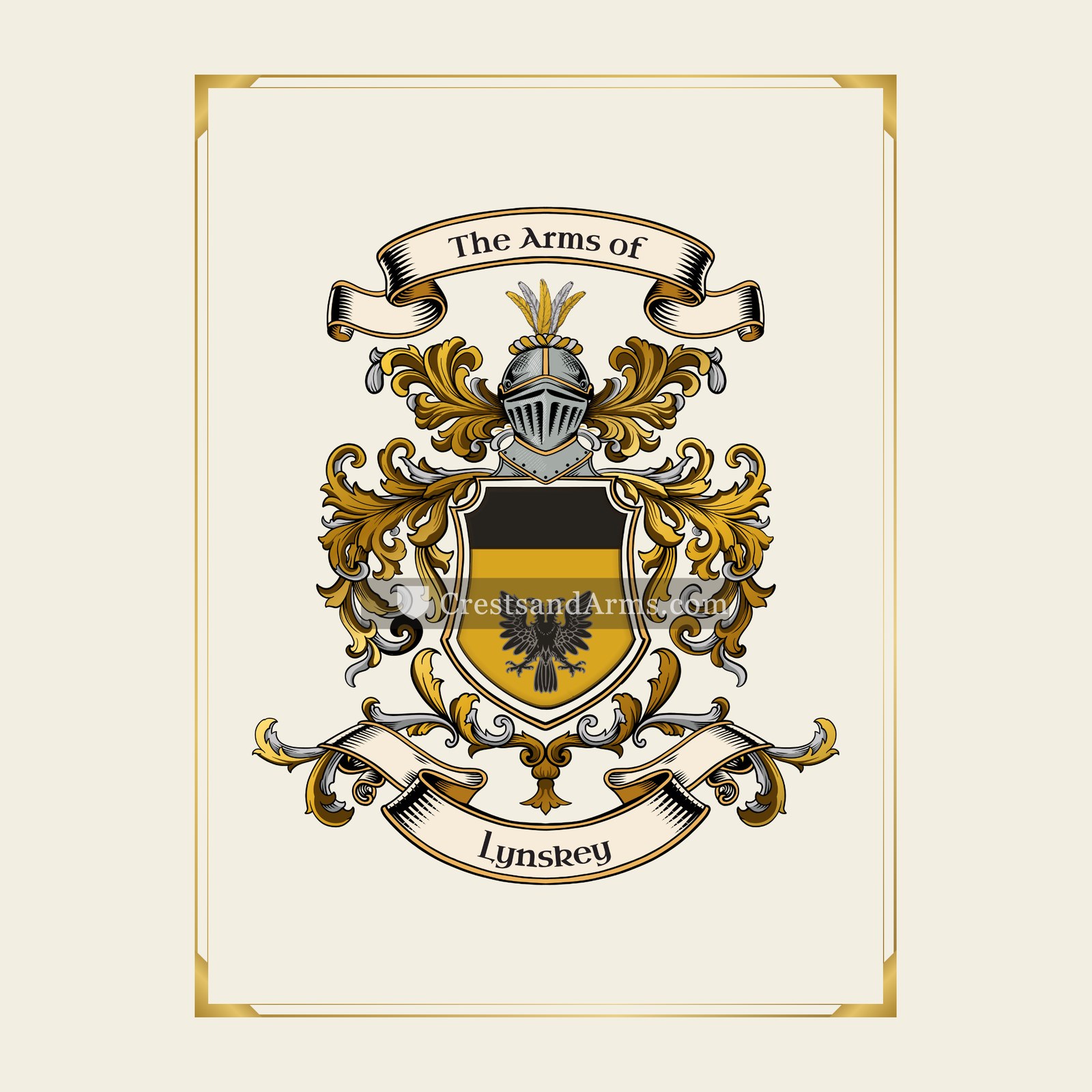 With gold border