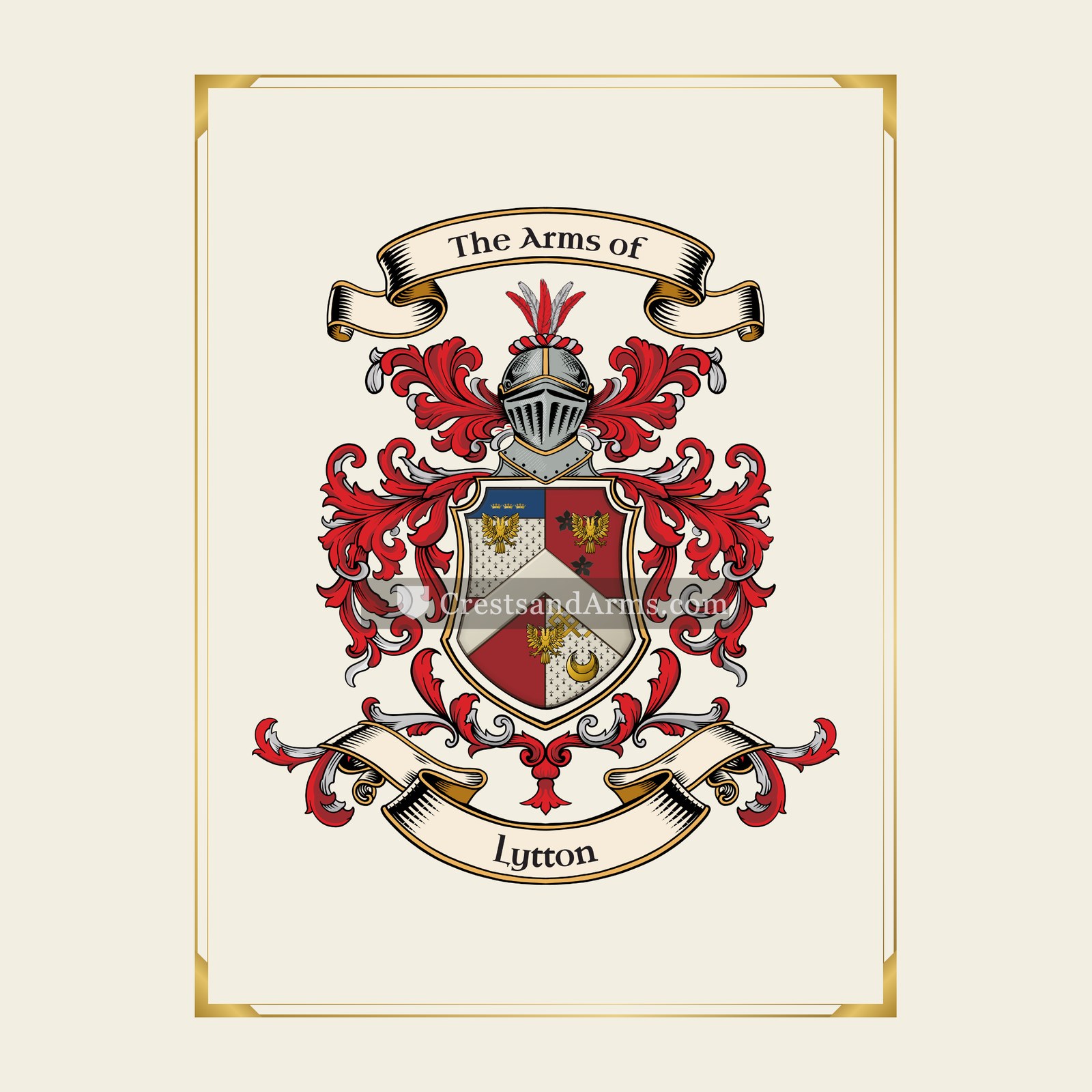 With gold border