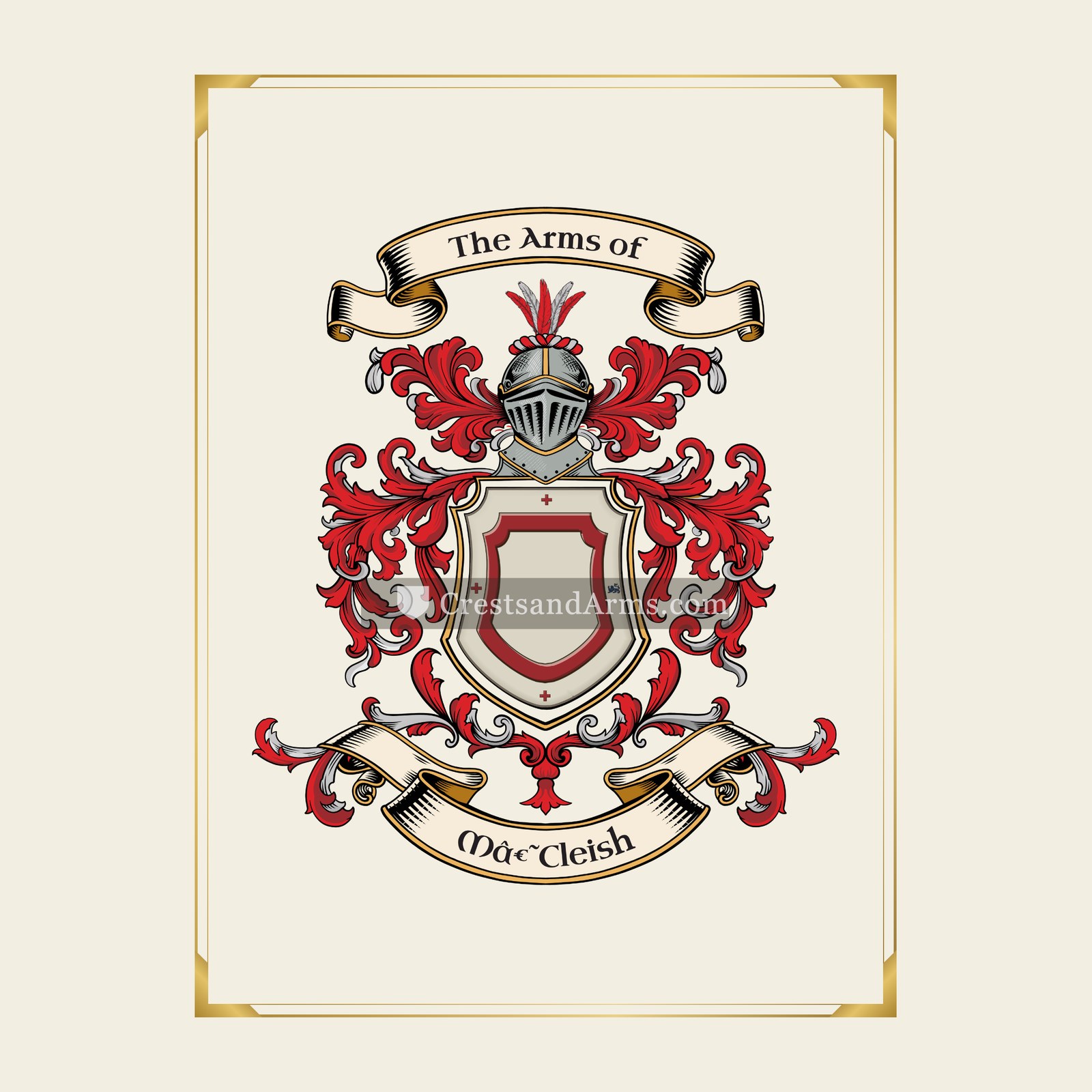 With gold border