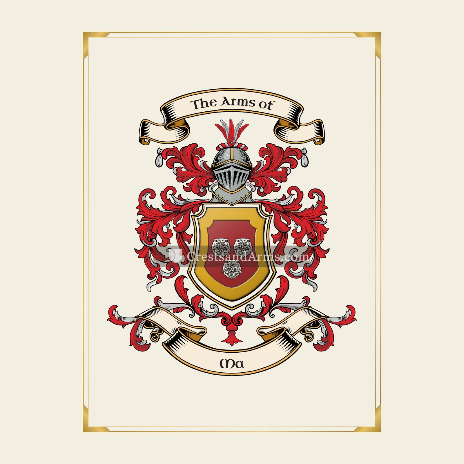 With gold border