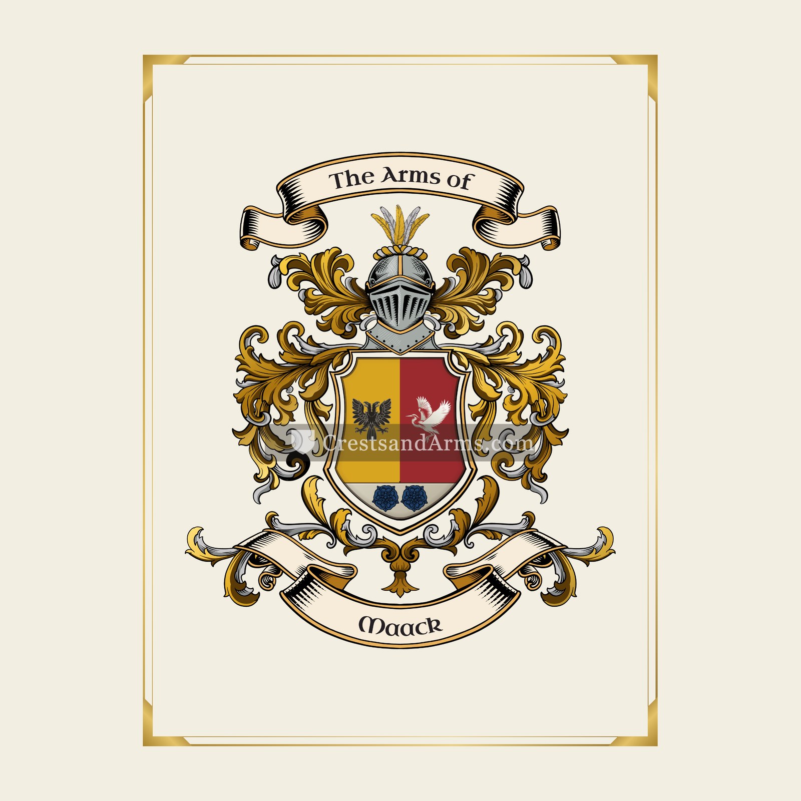 With gold border