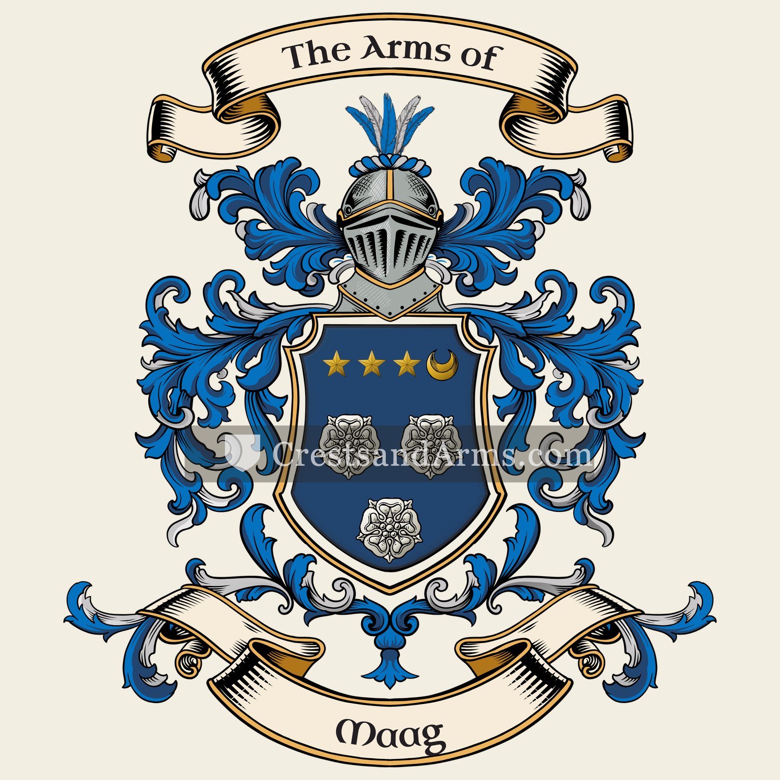 The Maag coat of arms, drawn from the recorded blazon