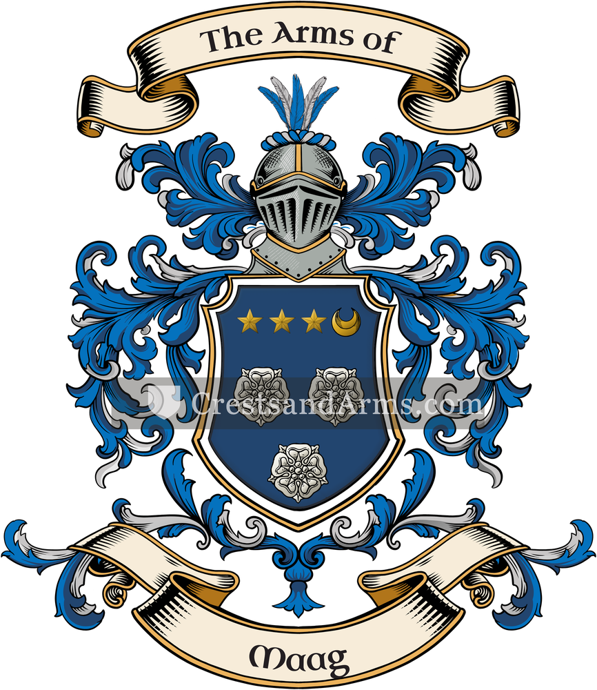 The Maag coat of arms, drawn from the recorded blazon