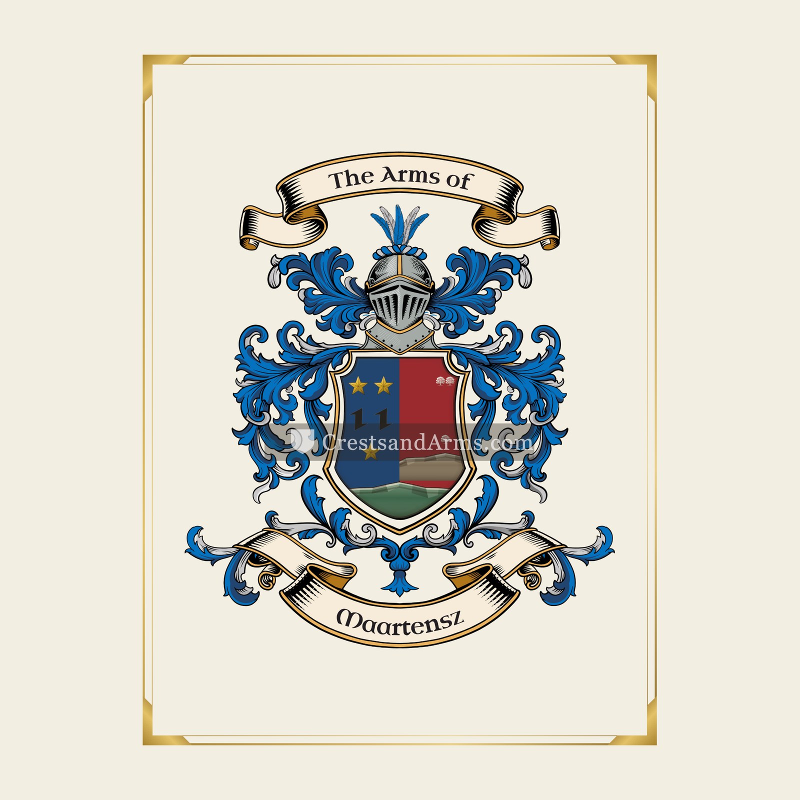 With gold border