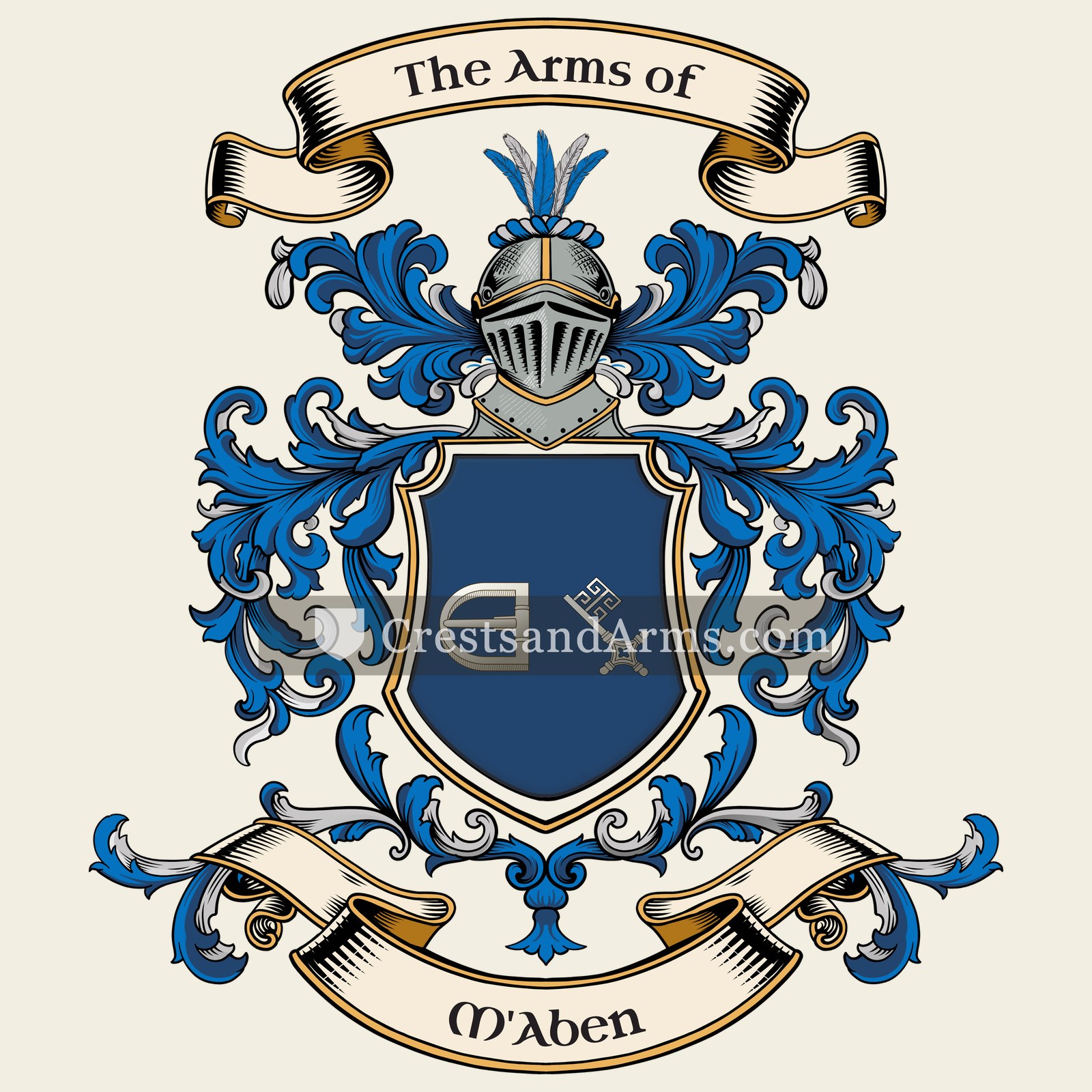 The M'Aben coat of arms, drawn from the recorded blazon