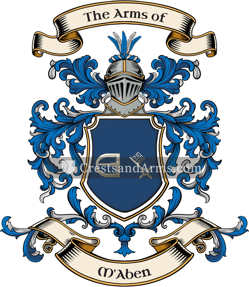 The M'Aben coat of arms, drawn from the recorded blazon