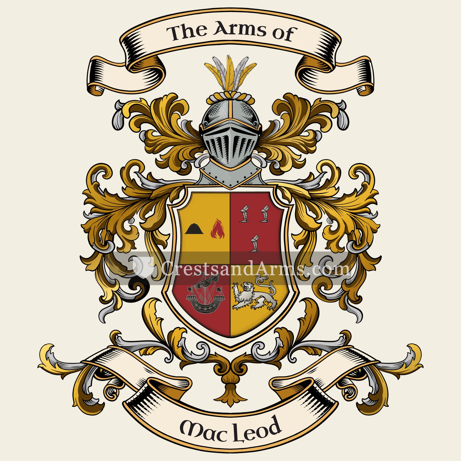 The Mac Leod coat of arms, drawn from the recorded blazon