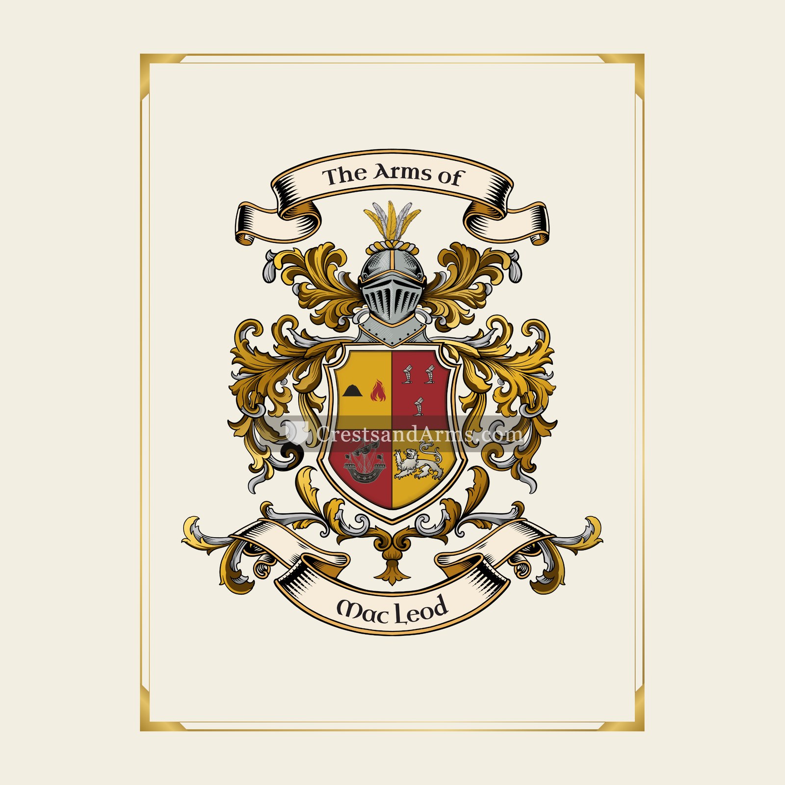 With gold border
