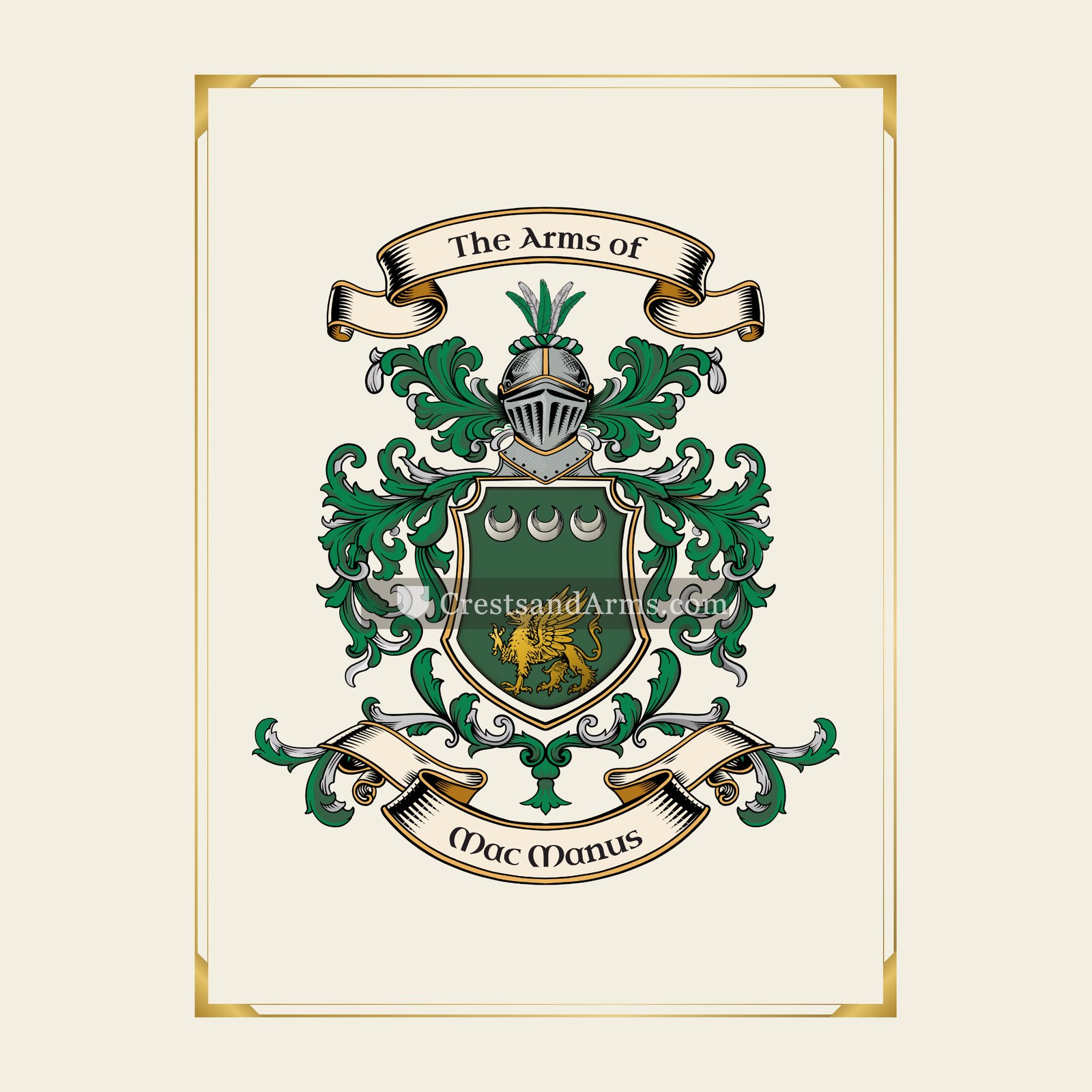 With gold border