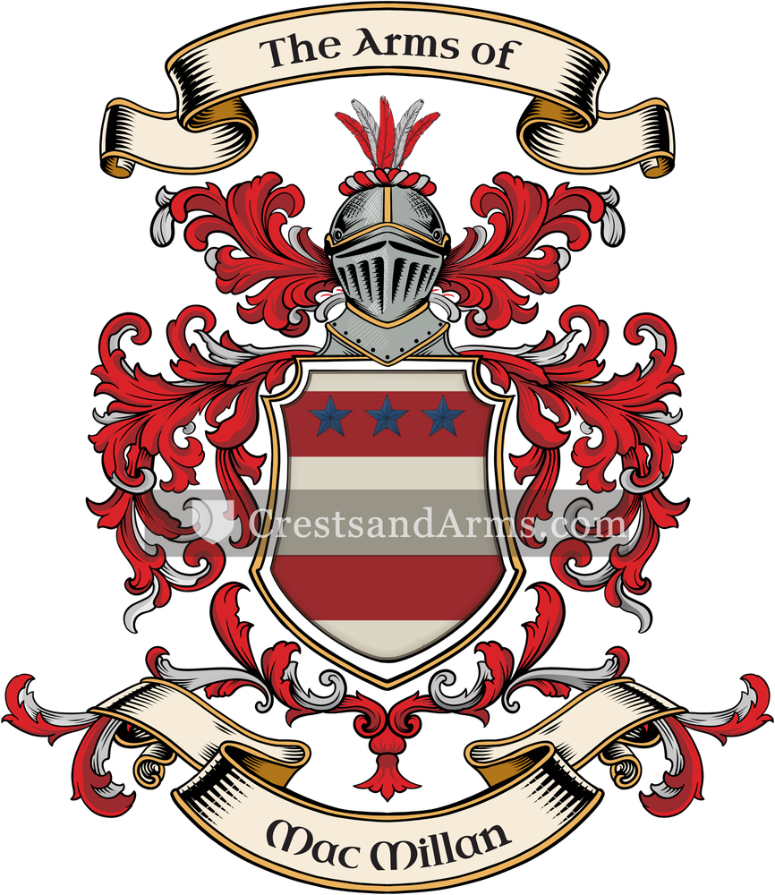 The Mac Millan coat of arms, drawn from the recorded blazon
