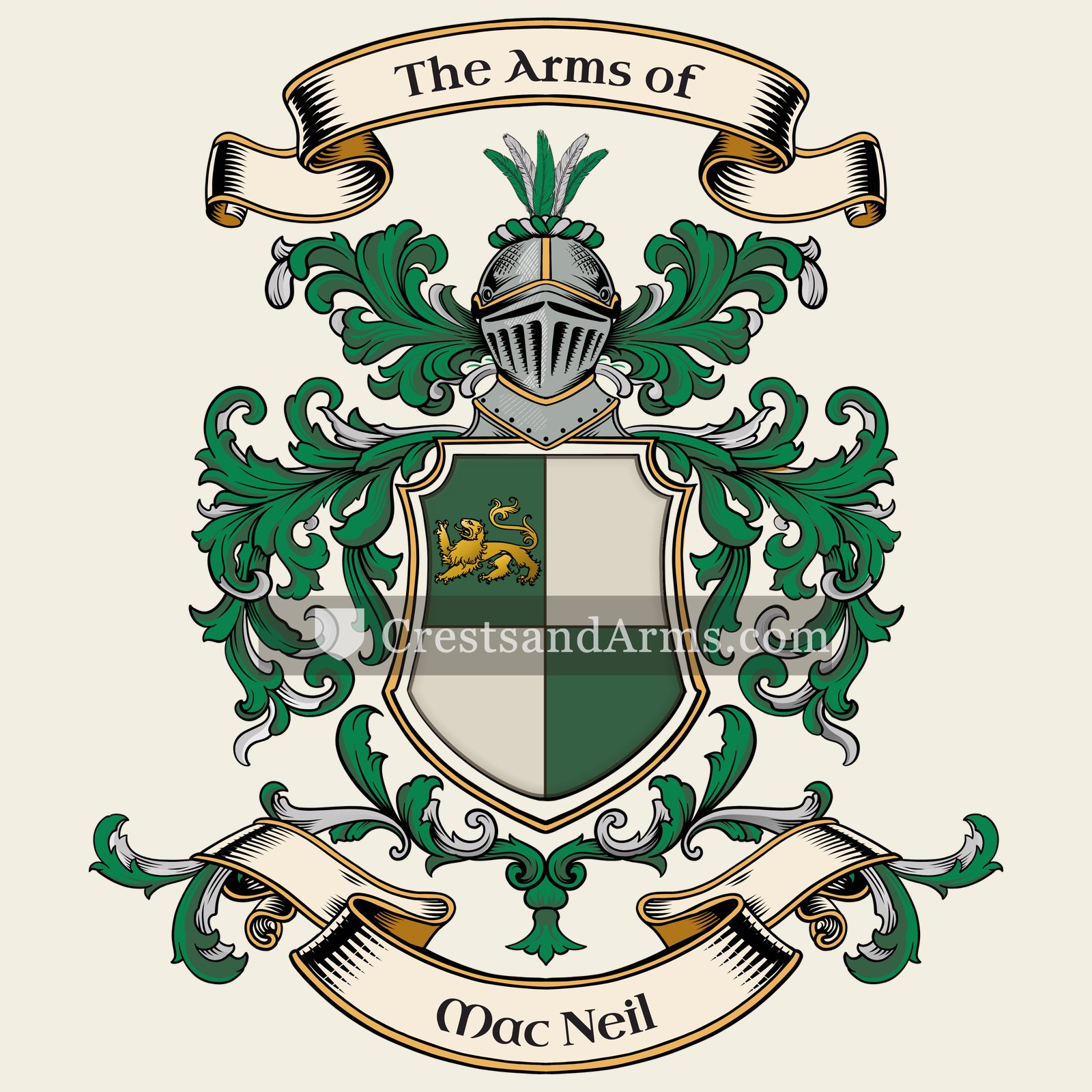 The Mac Neil coat of arms, drawn from the recorded blazon