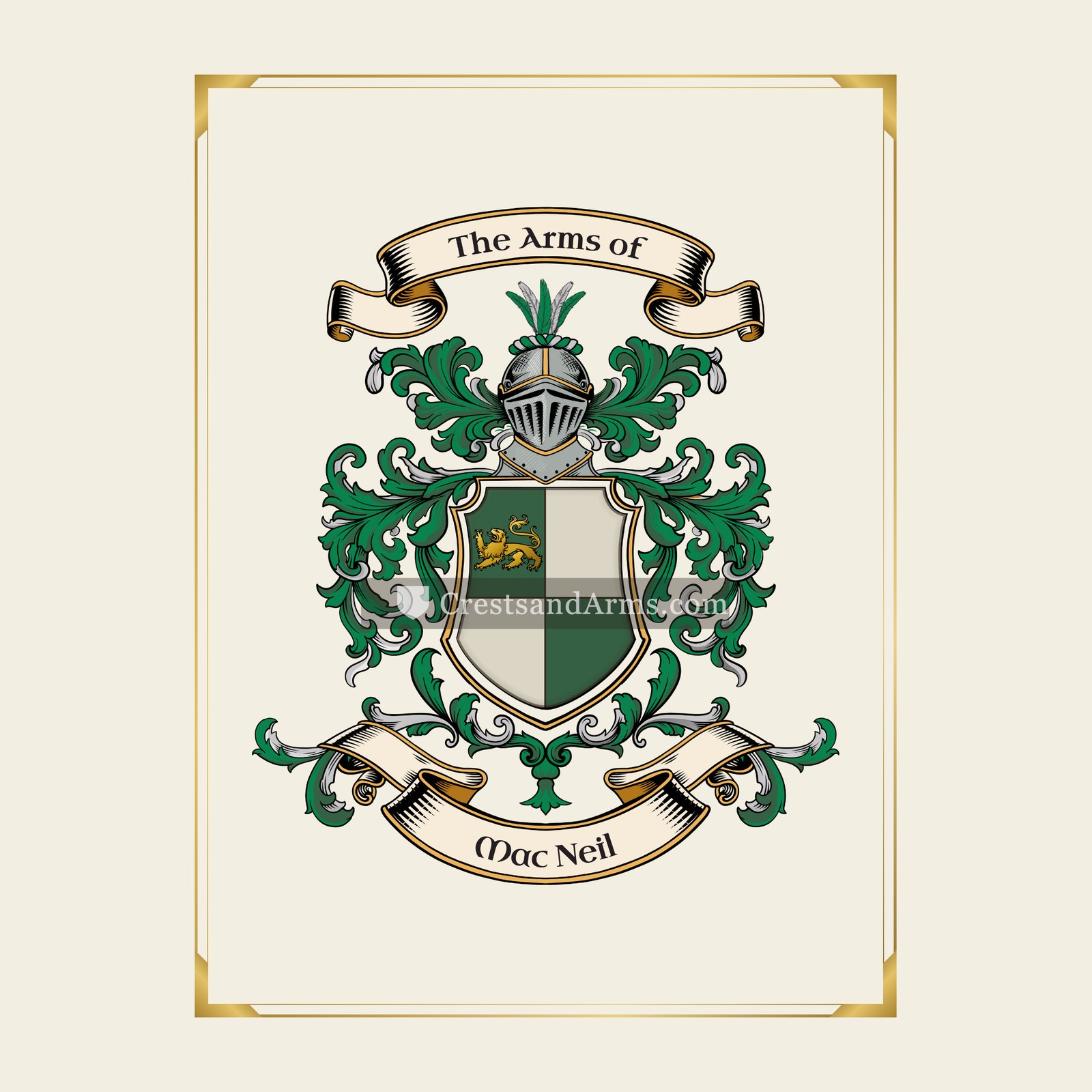With gold border