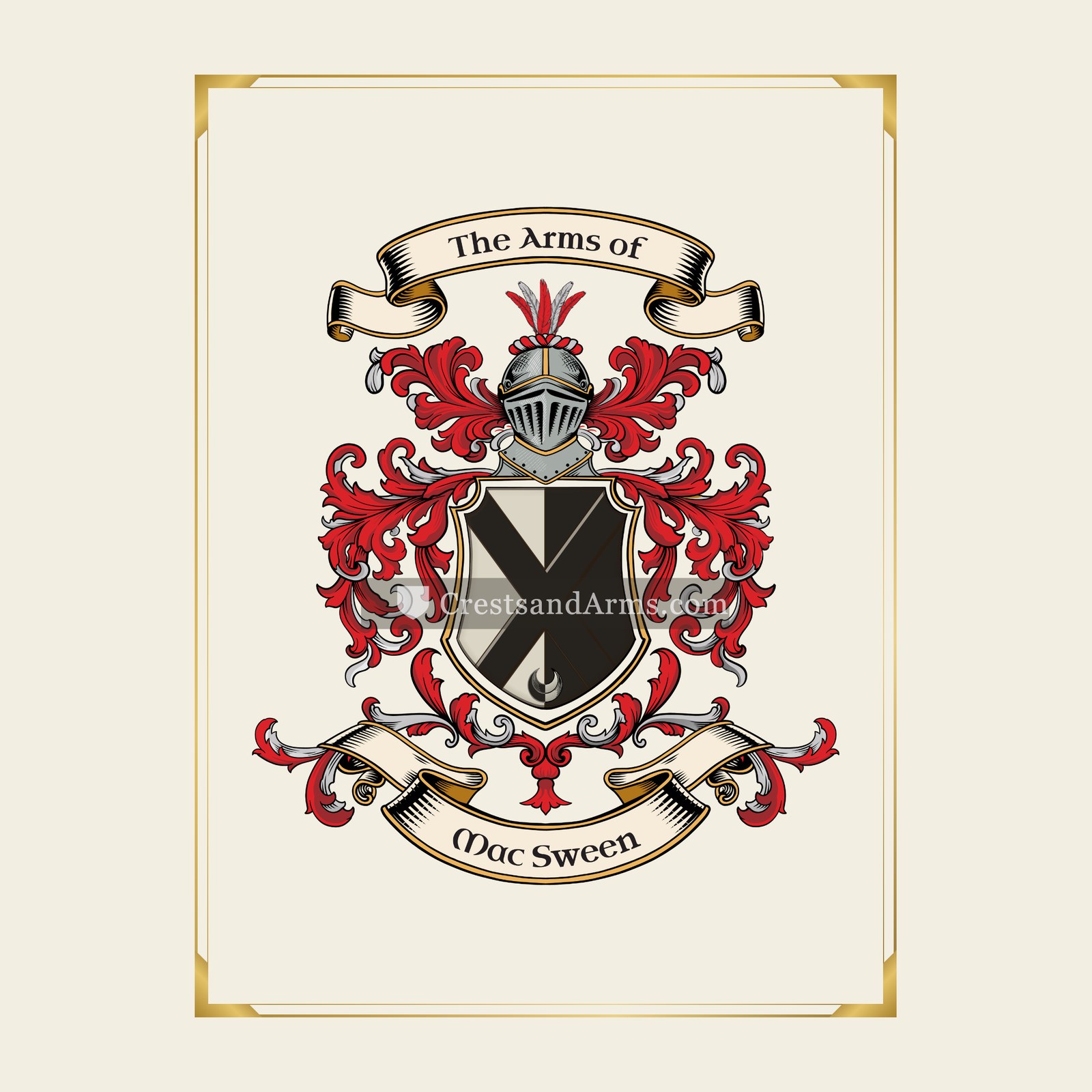 With gold border