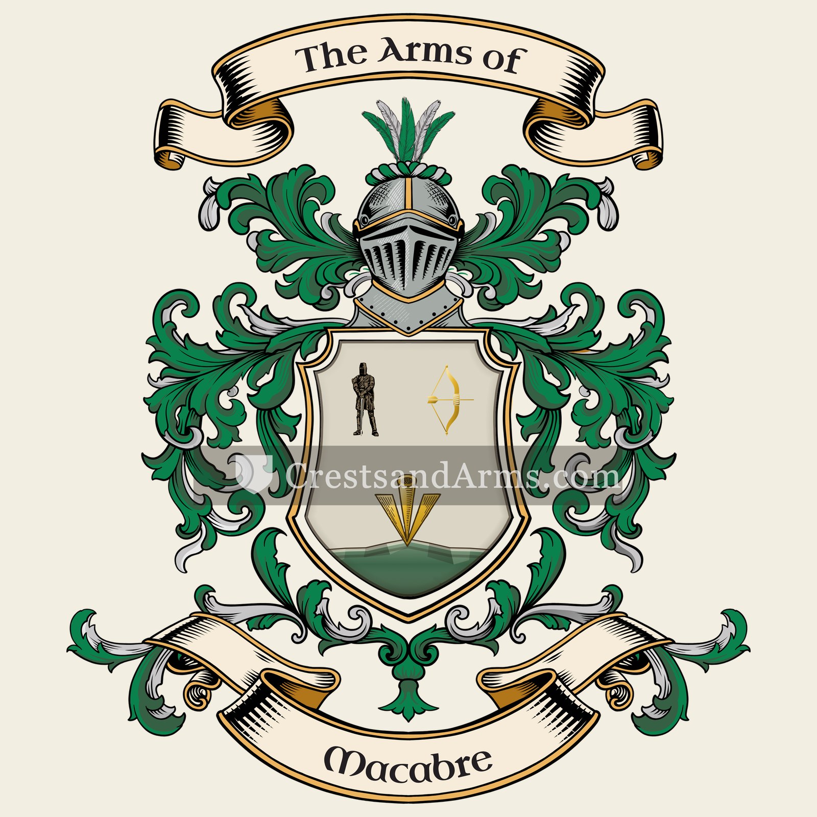 The Macabre coat of arms, drawn from the recorded blazon