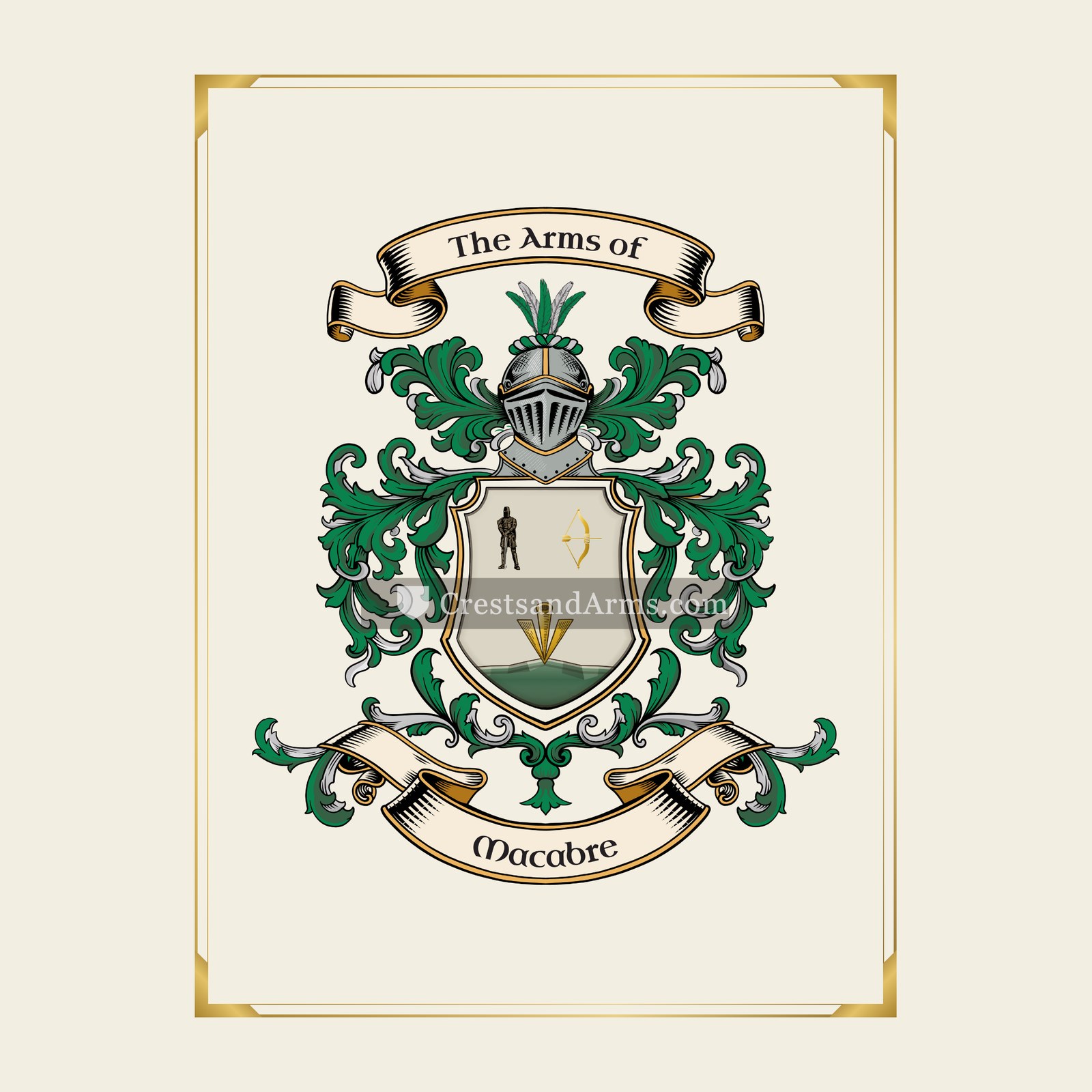 With gold border