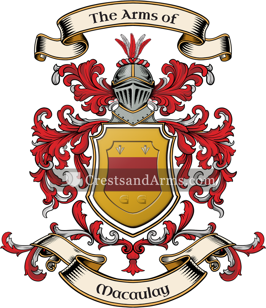 The Macaulay coat of arms, drawn from the recorded blazon