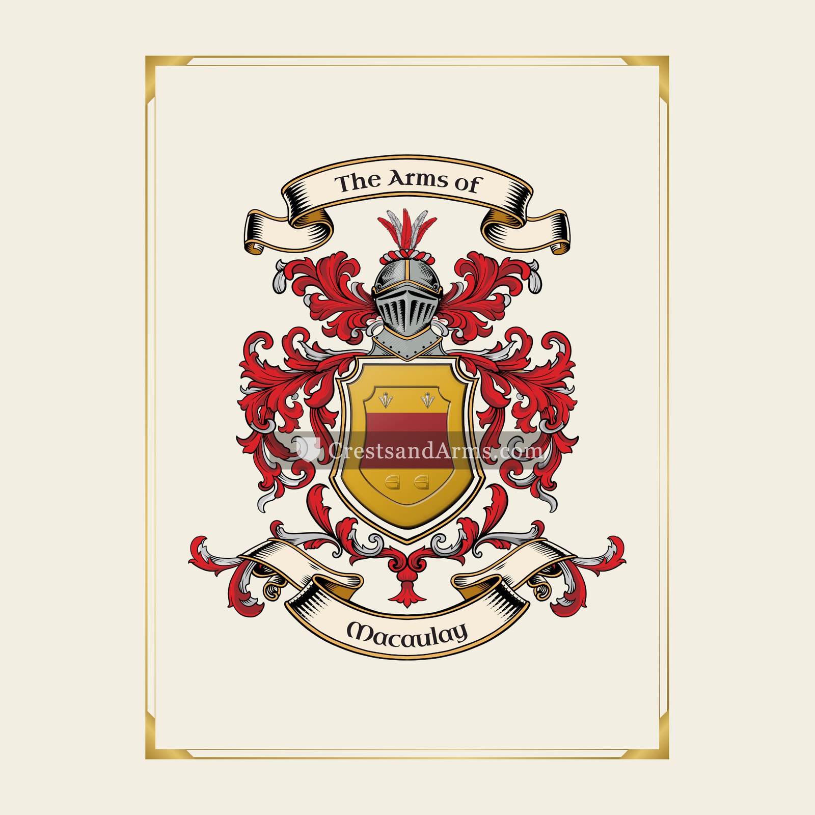 With gold border
