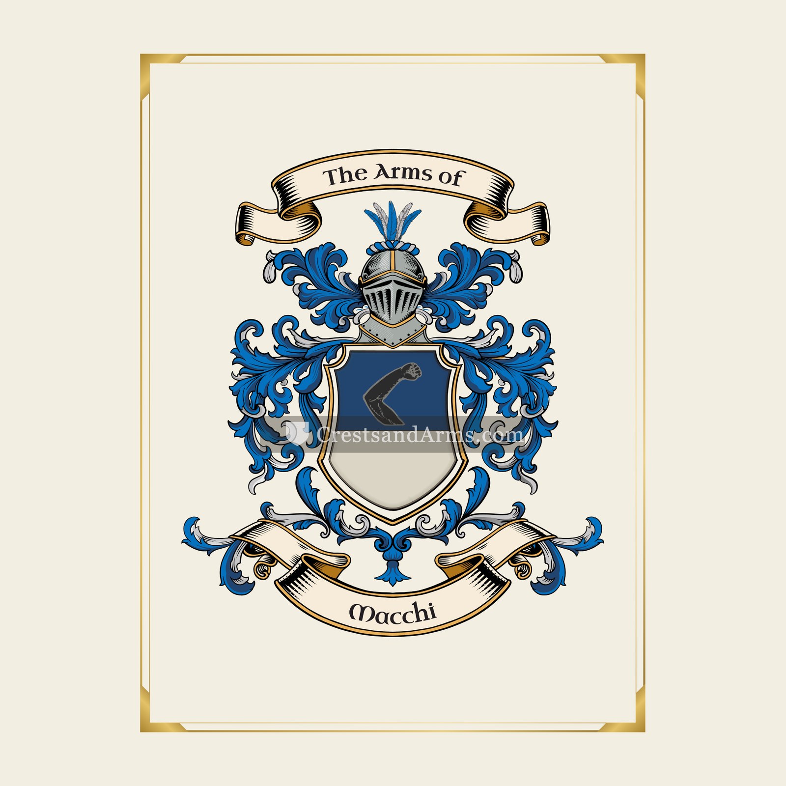 With gold border