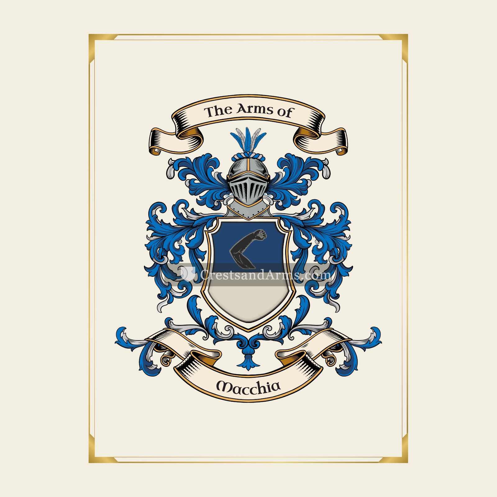With gold border