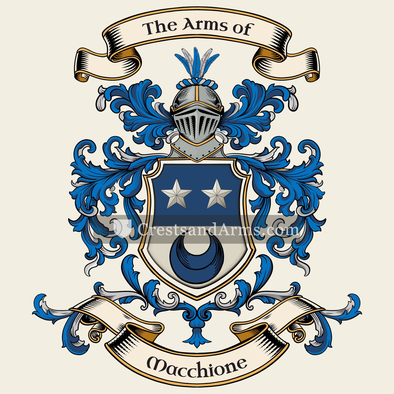 The Macchione coat of arms, drawn from the recorded blazon